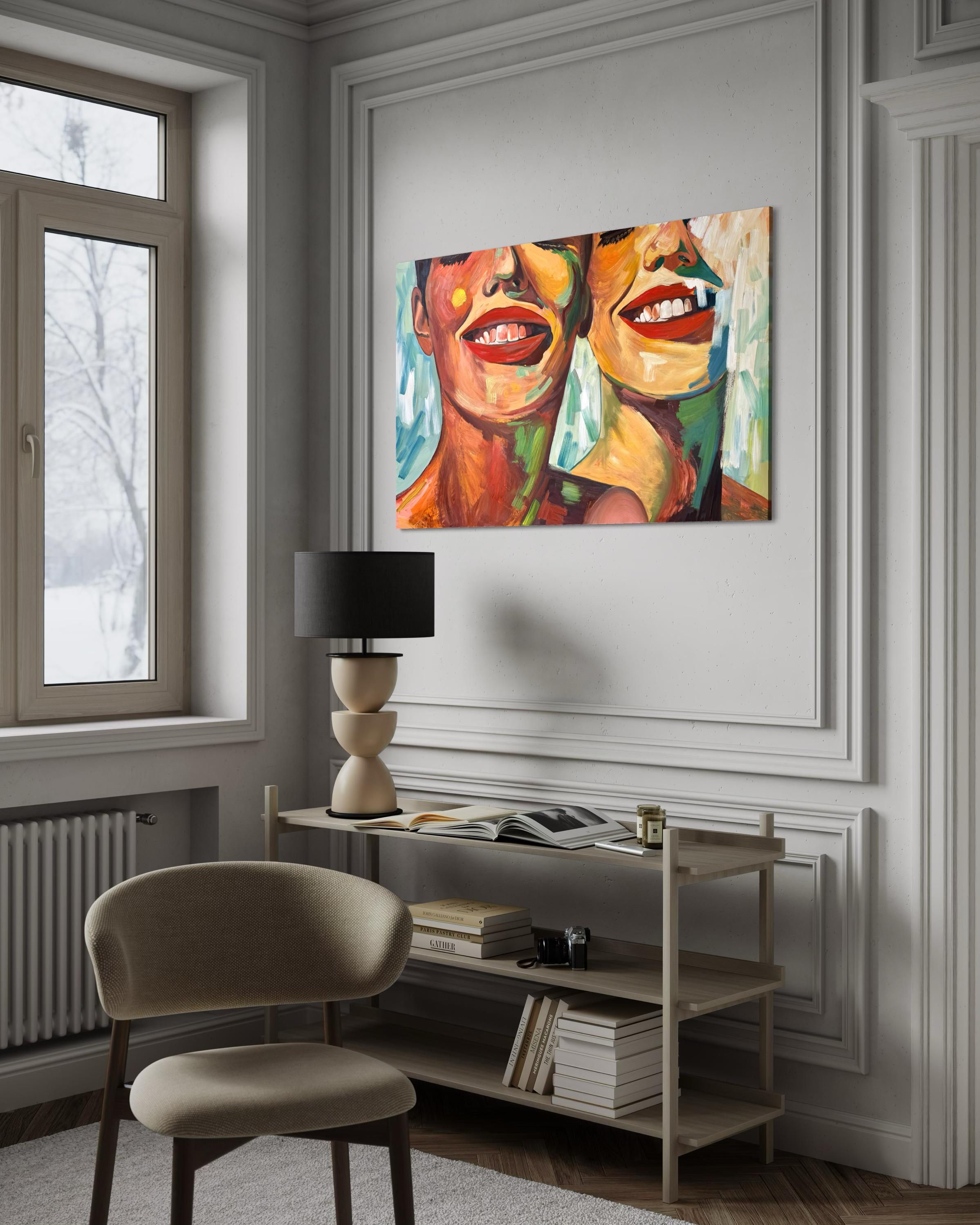 Siamo felici - Figurative Painting Marrone di Kseniya Rai