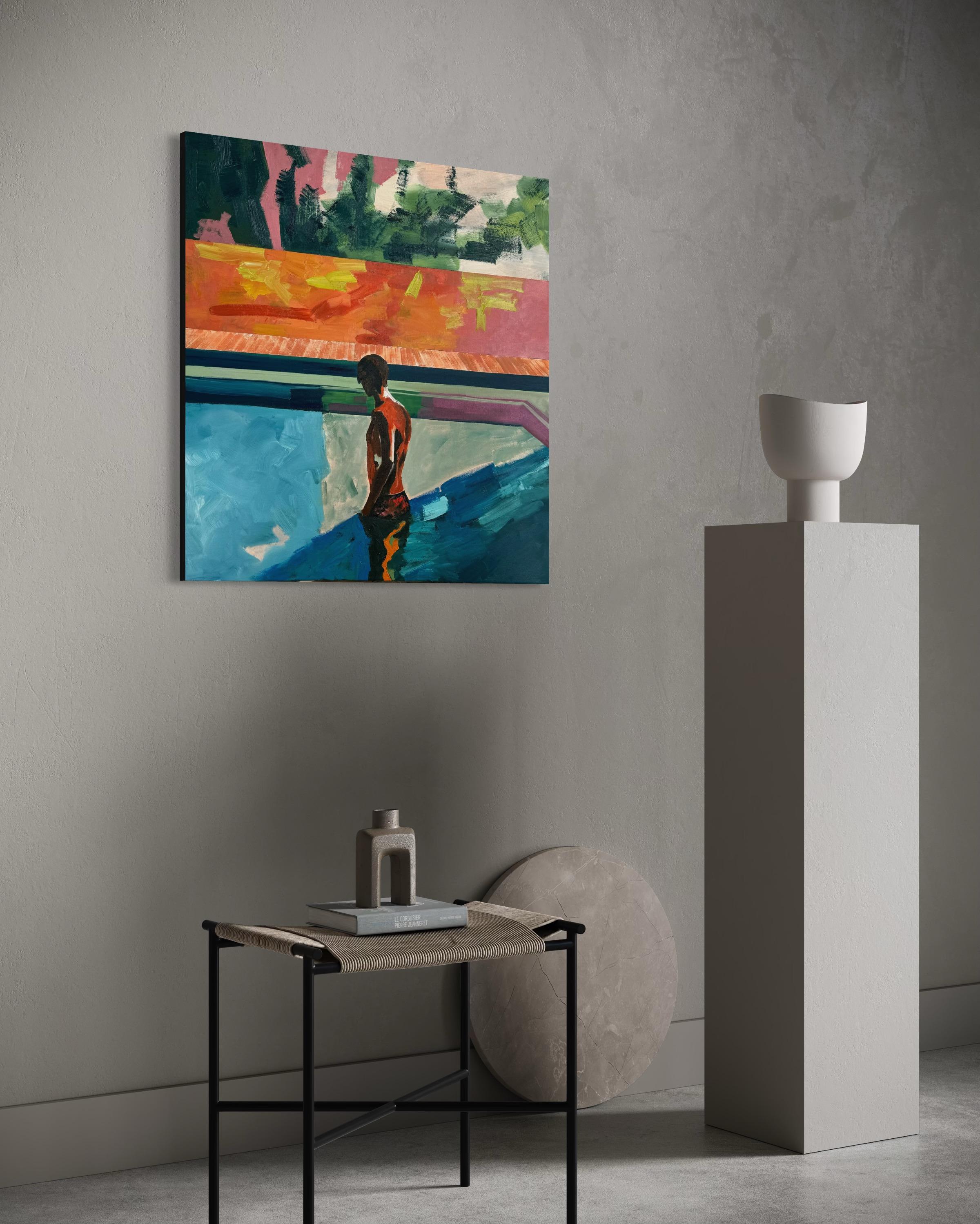 Pool à 18h16 - Contemporain Painting par Kseniya Rai
