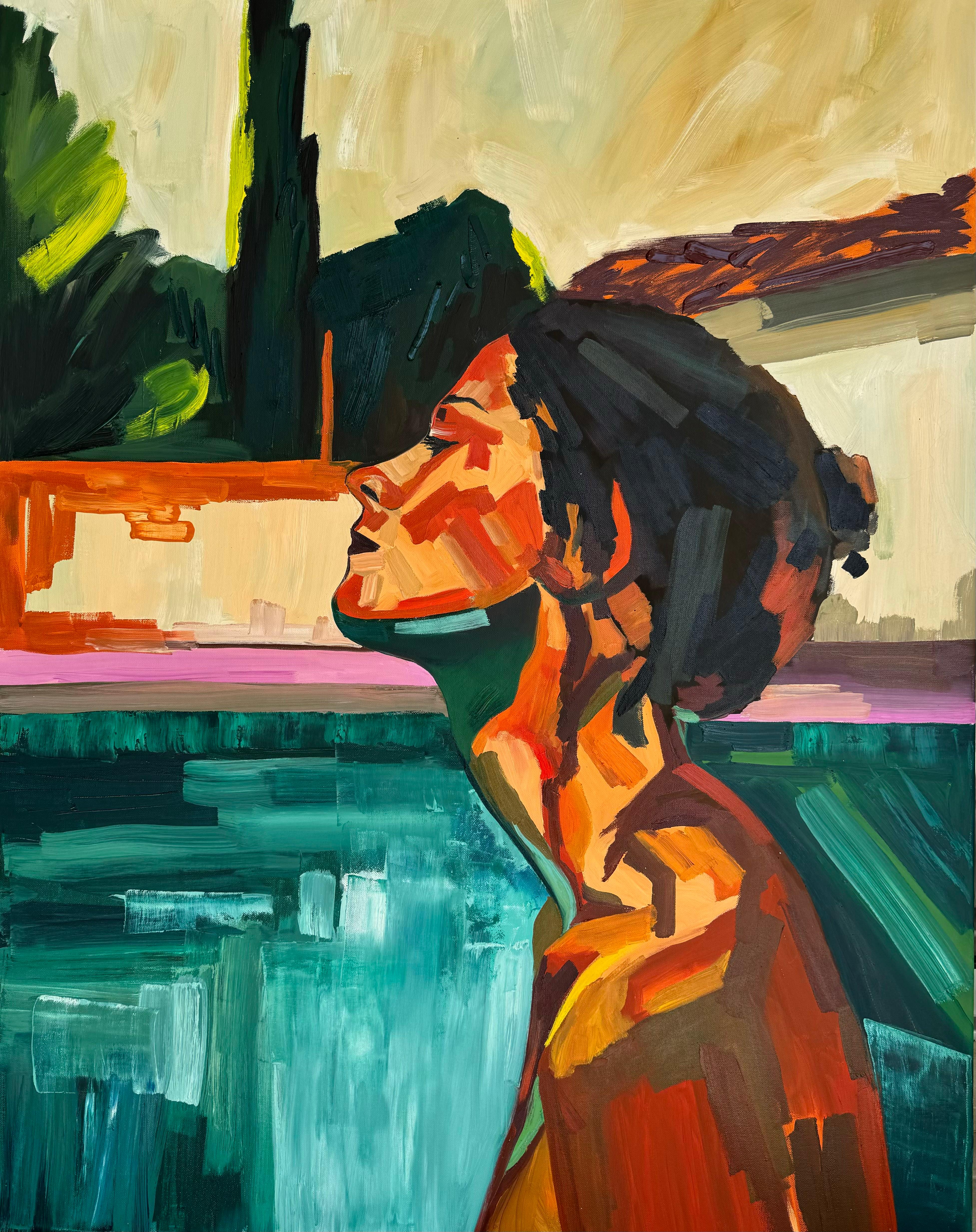 Figurative Painting di Kseniya Rai - Piscina alle 20.18