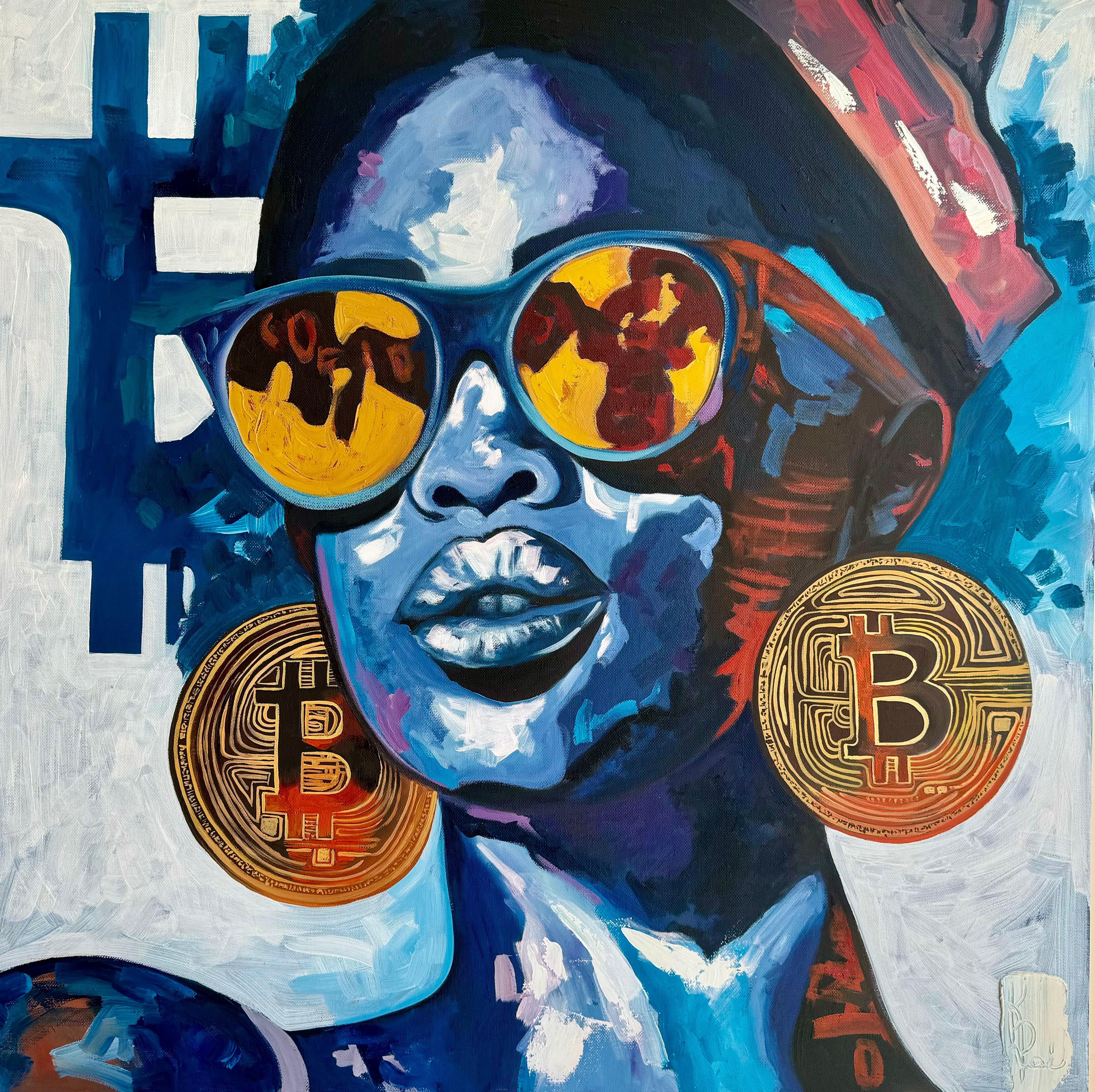Sie will Bitcoin X10 – Painting von Kseniya Rai