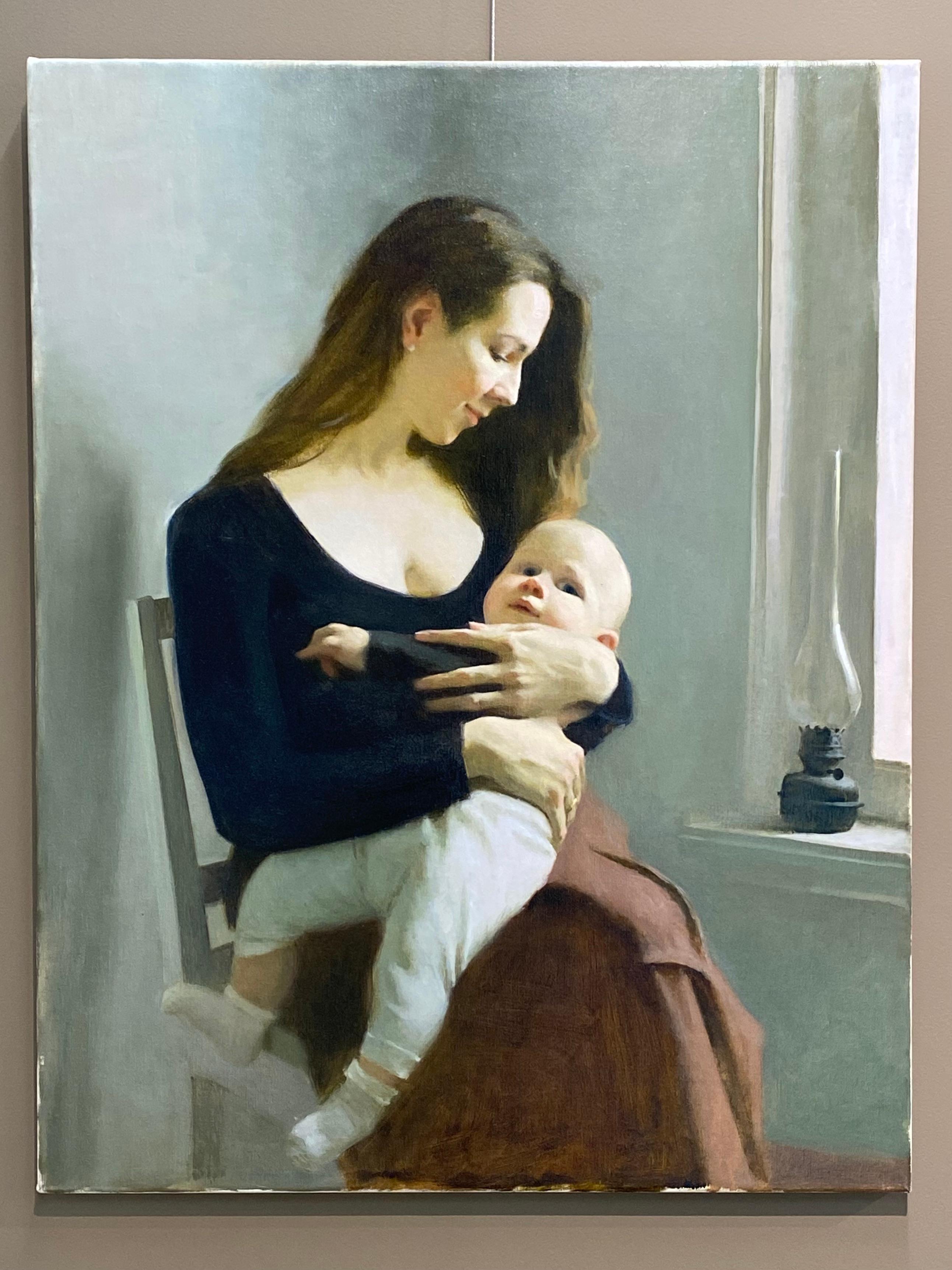 Madonna with Child - Peinture à l'huile contemporaine du XXIe siècle  - Painting de Ksenya Istomina