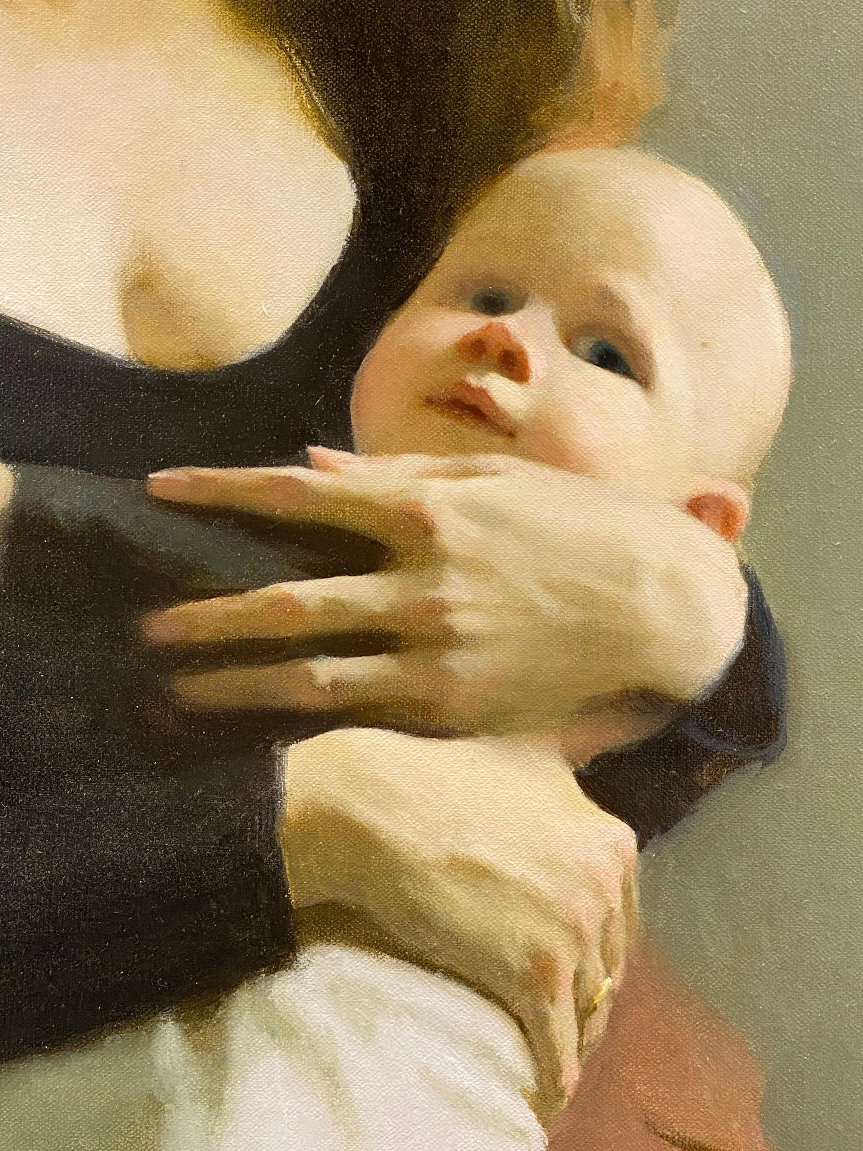 Madonna with Child - Peinture à l'huile contemporaine du XXIe siècle  en vente 2