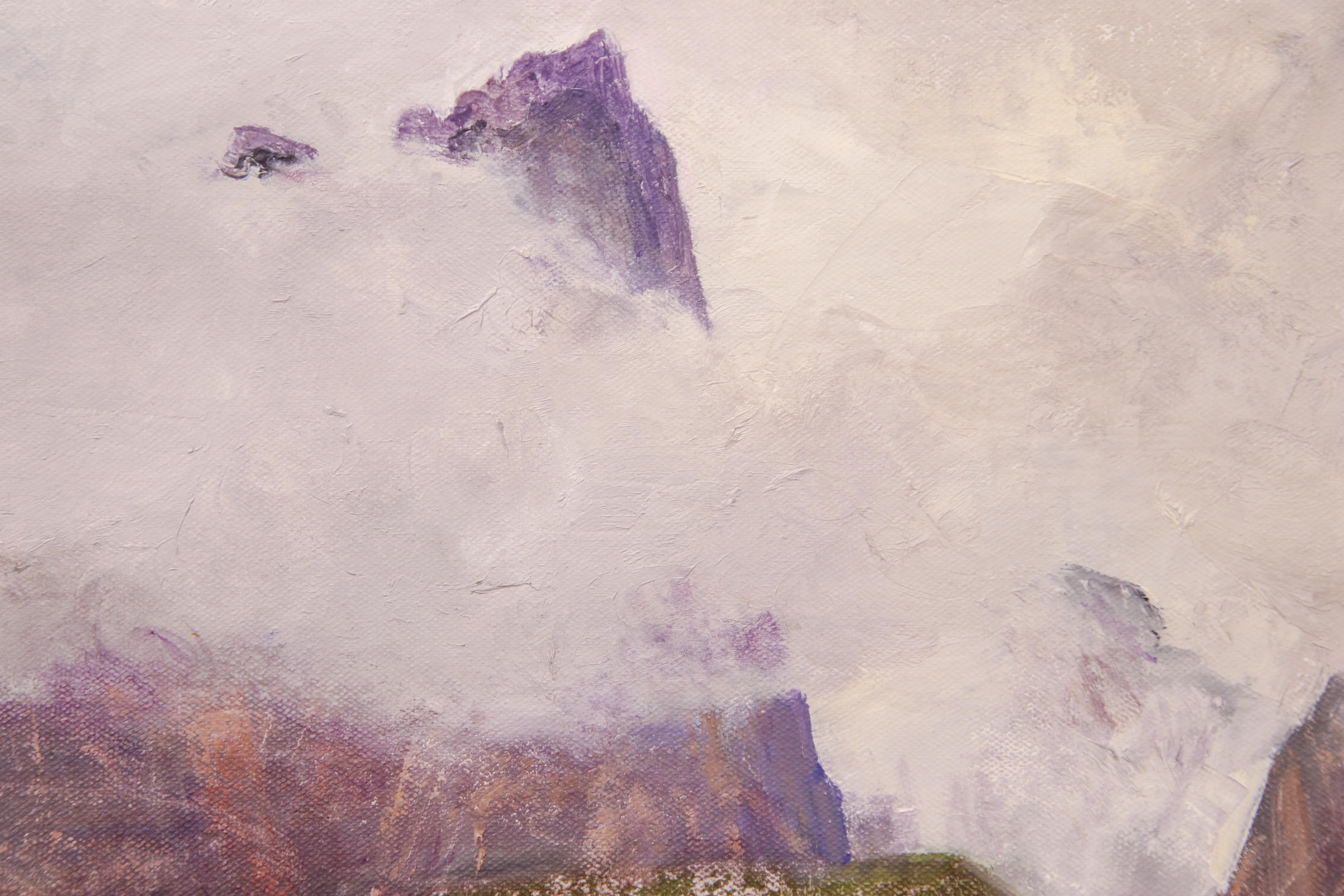 Vue de montagne - Peinture de paysage contemporaine du XXIe siècle - Contemporain Painting par Ksenya Istomina
