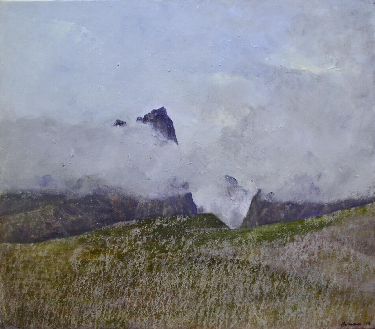 Landscape Painting Ksenya Istomina - Vue de montagne - Peinture de paysage contemporaine du XXIe siècle