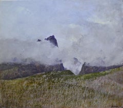 Vue de montagne - Peinture de paysage contemporaine du XXIe siècle
