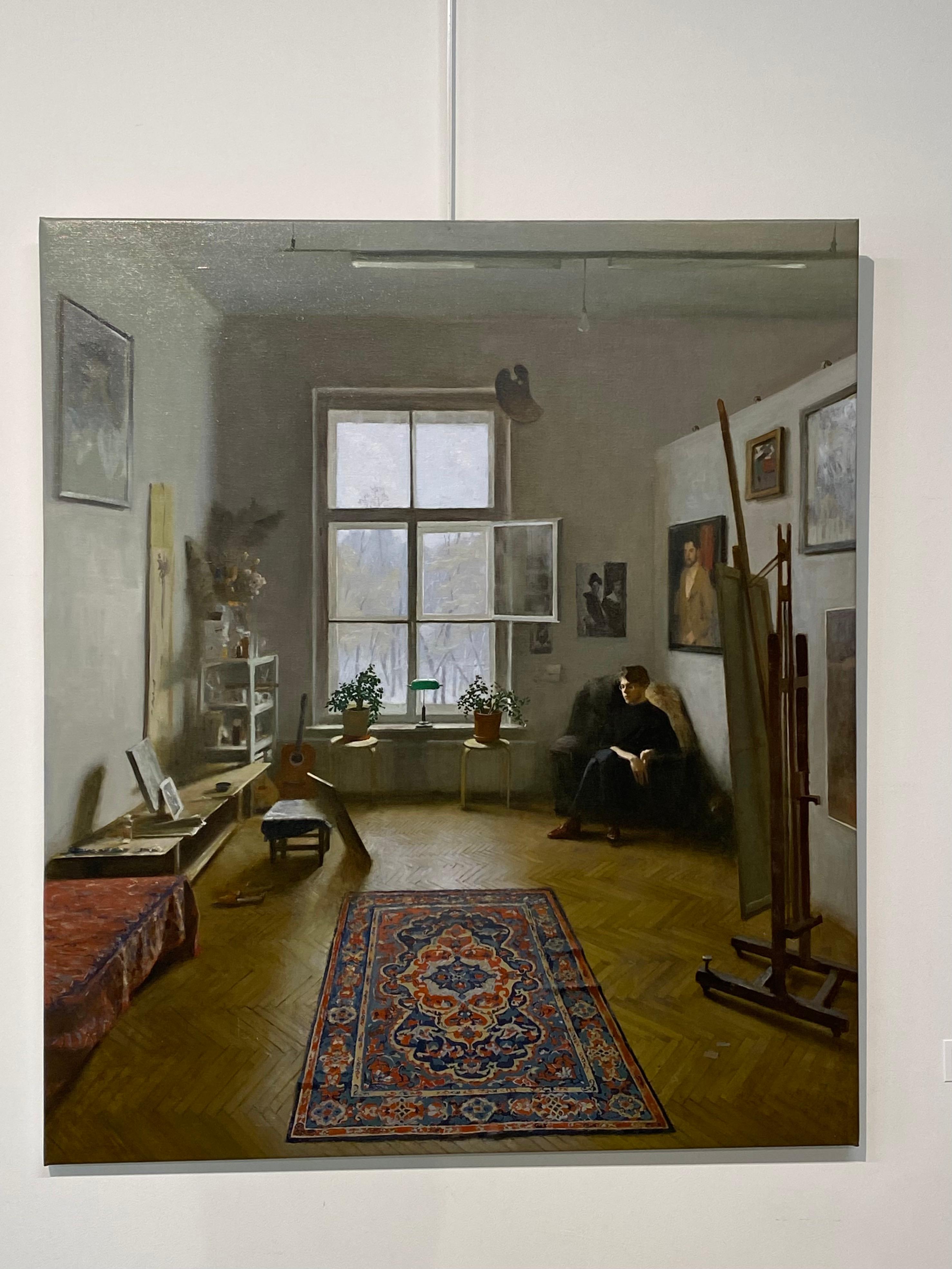 Musing - Pittura ad olio per interni contemporanea del 21° secolo di Ksenya Istomina 2