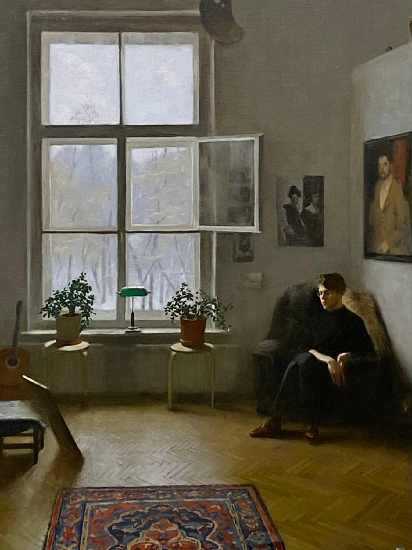 Musing - Pittura ad olio per interni contemporanea del 21° secolo di Ksenya Istomina 3