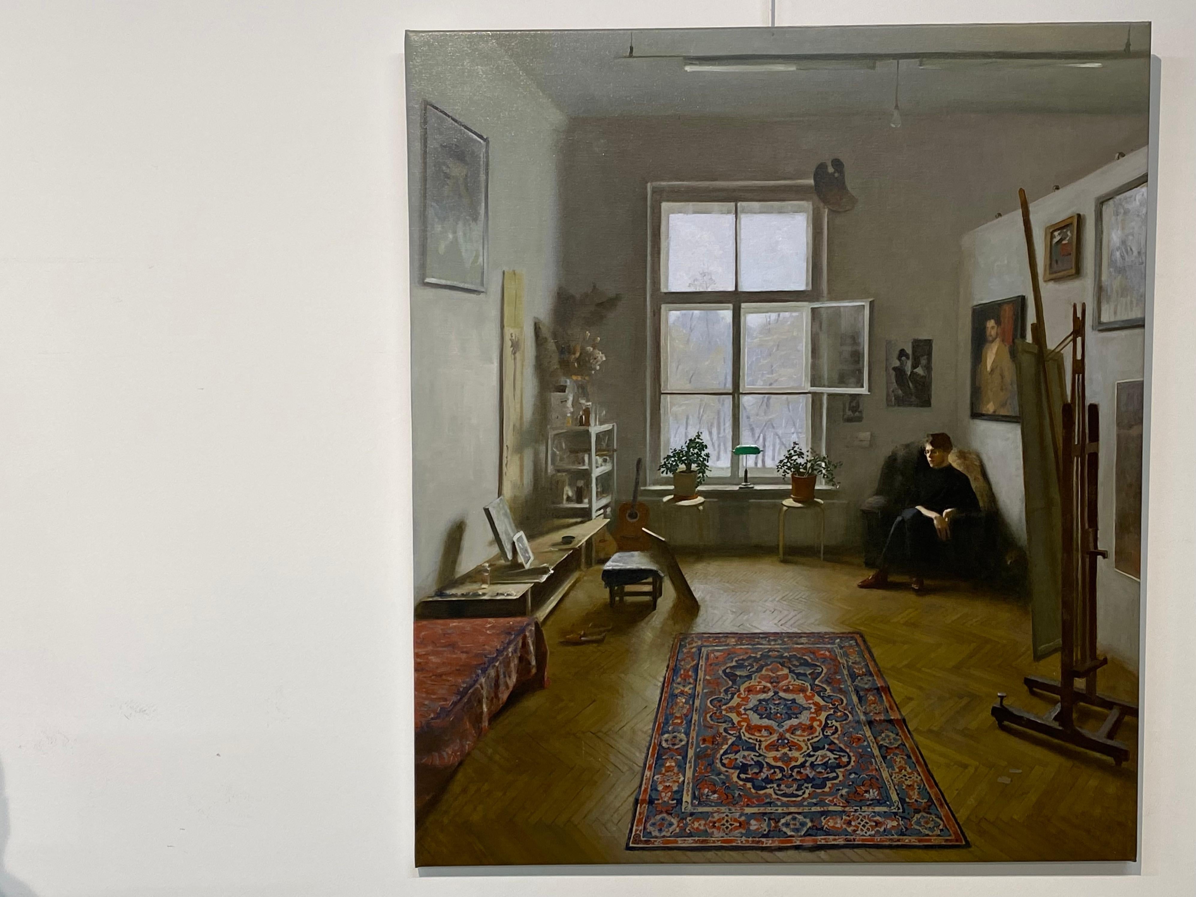 Musing - Pittura ad olio per interni contemporanea del 21° secolo di Ksenya Istomina 4
