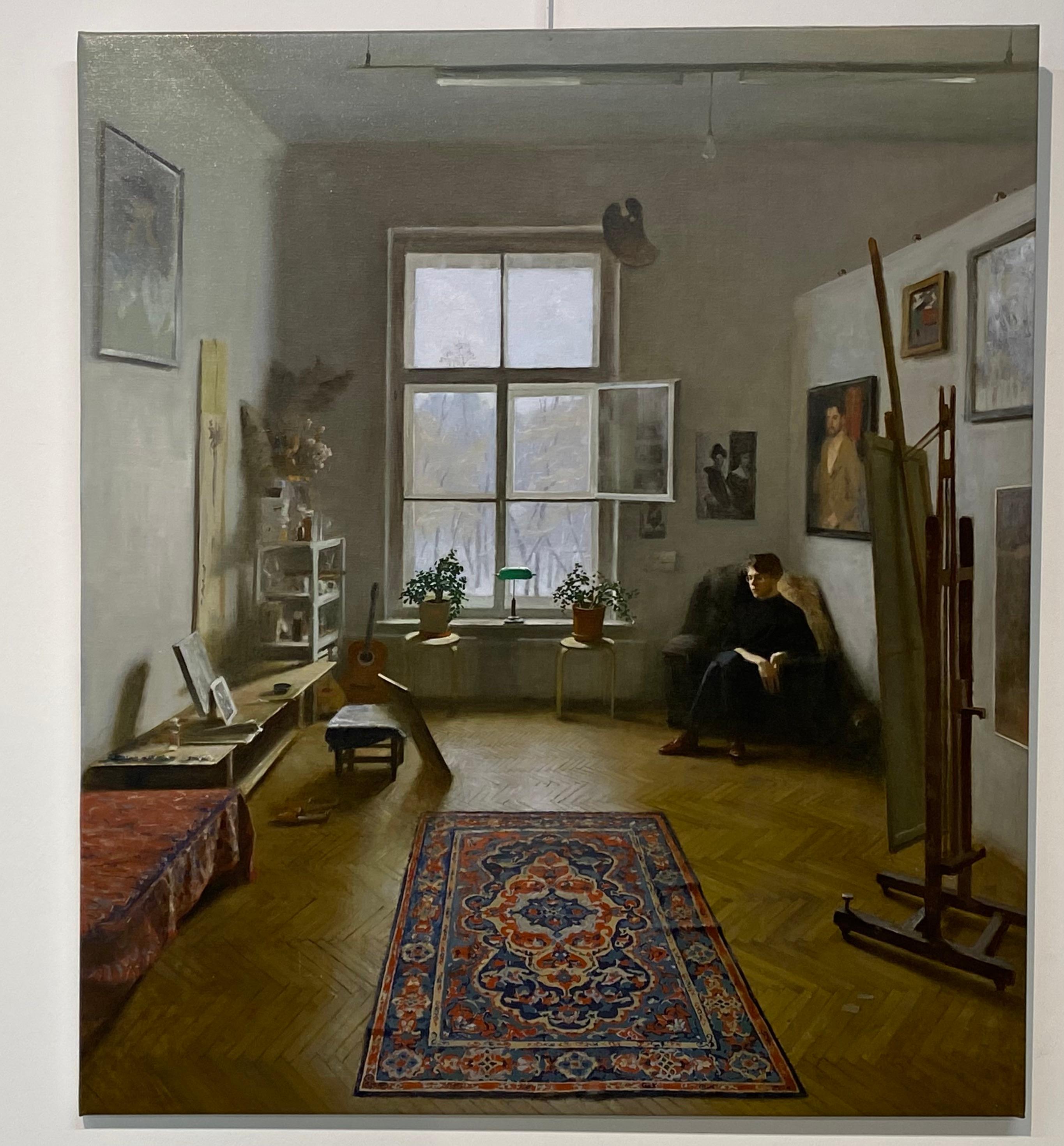 Musing - Pittura ad olio per interni contemporanea del 21° secolo di Ksenya Istomina 5