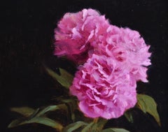 Pink Peonies - 21st Century Contemporary Still Life Floral Oil Painting