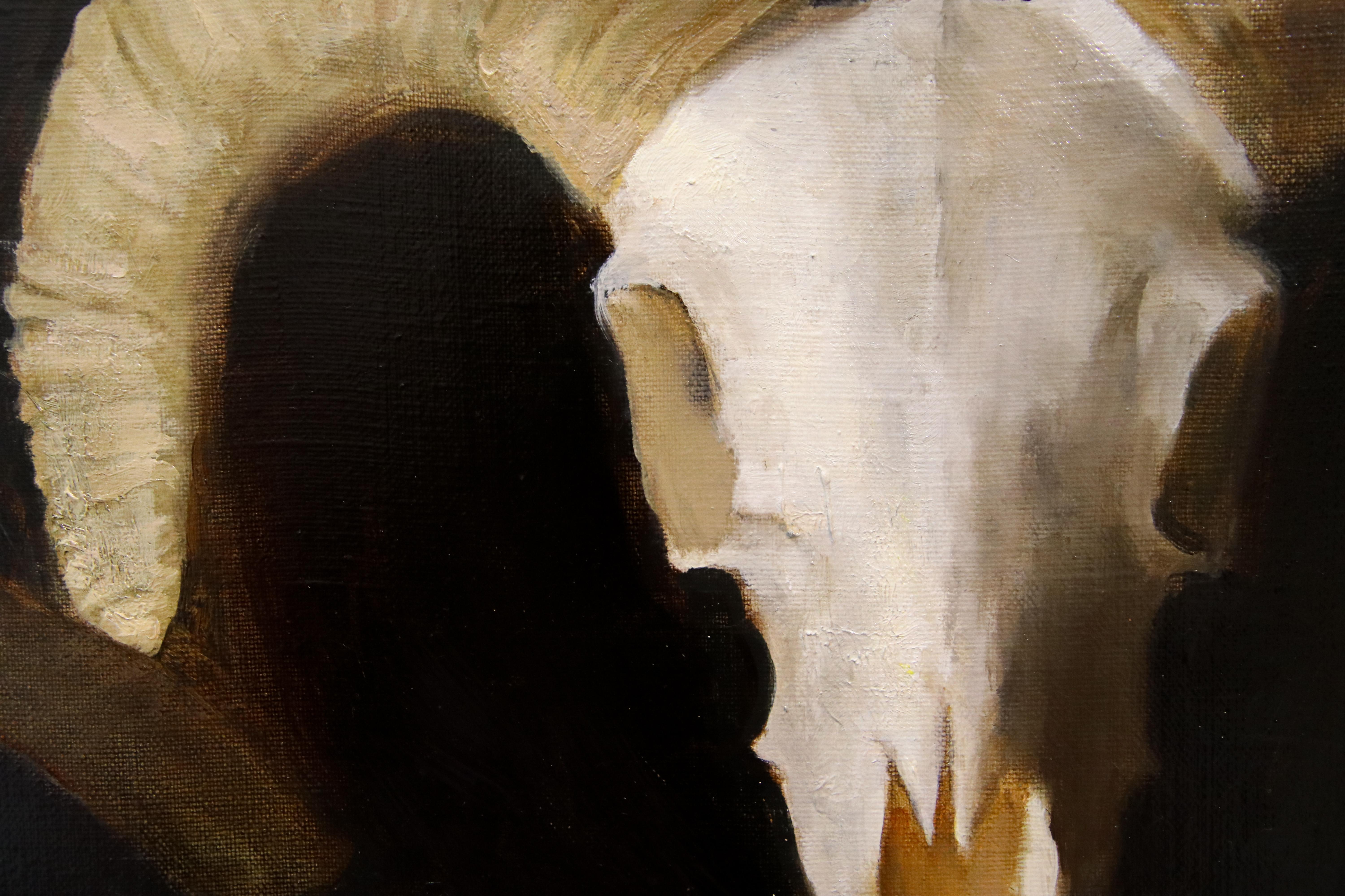 Nature morte avec crâne, peinture de nature morte classique contemporaine du 21e siècle - Contemporain Painting par Ksenya Istomina