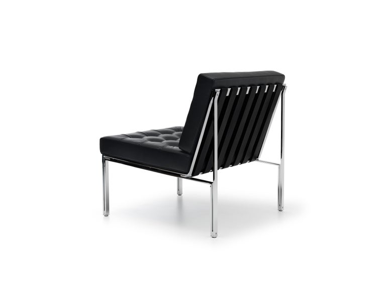 Lounge chair KT221/01 by De Sede. Relaunch and update of the design created in 1956. Objectively functional design of an iconographic, architectural construction through the transfer of steel to furniture. Distinctive, aesthetic, seamless product