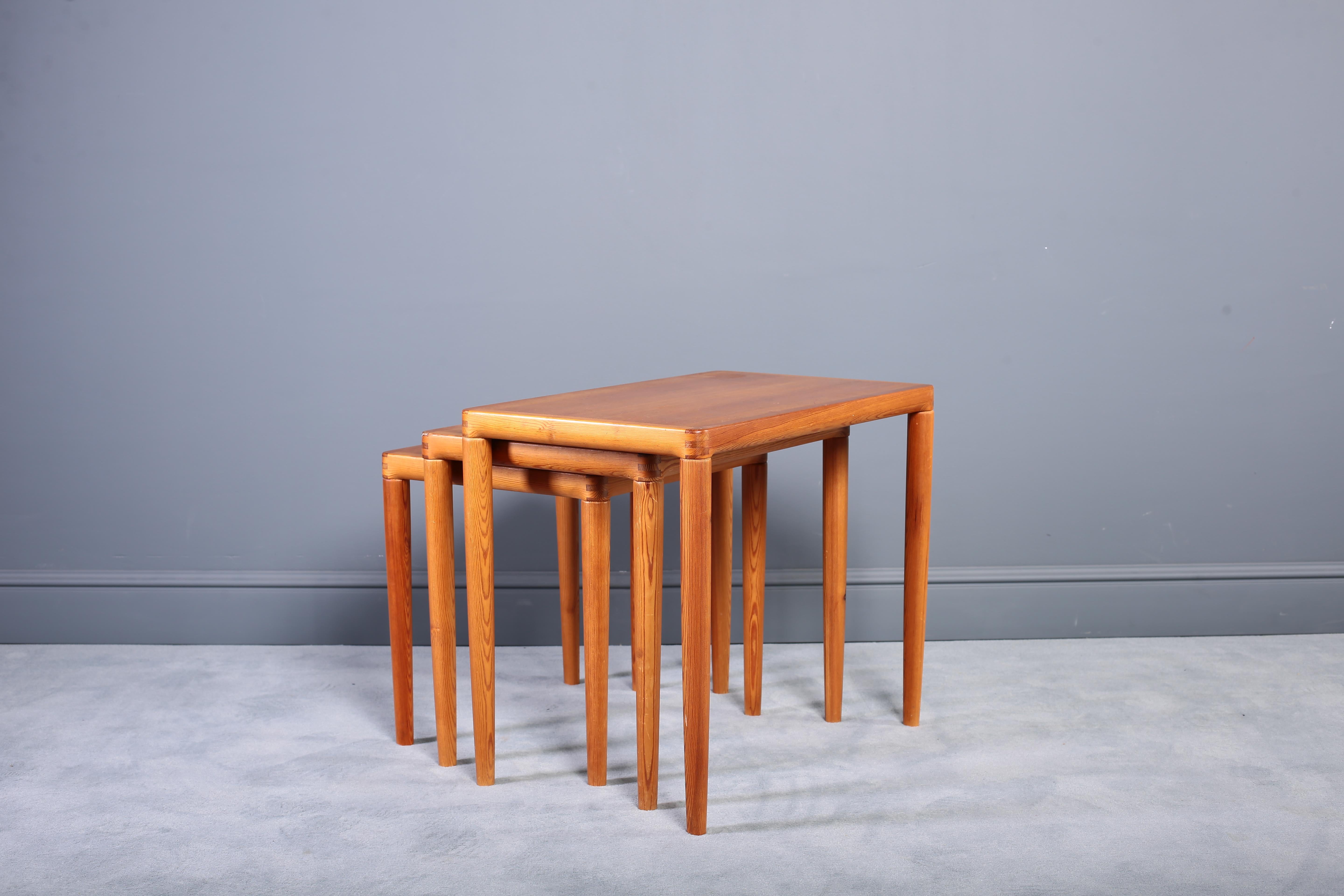 Scandinavian Modern K.T. Danish Modern Teak Nesting Tables, Stamped K.T. Nr. 173