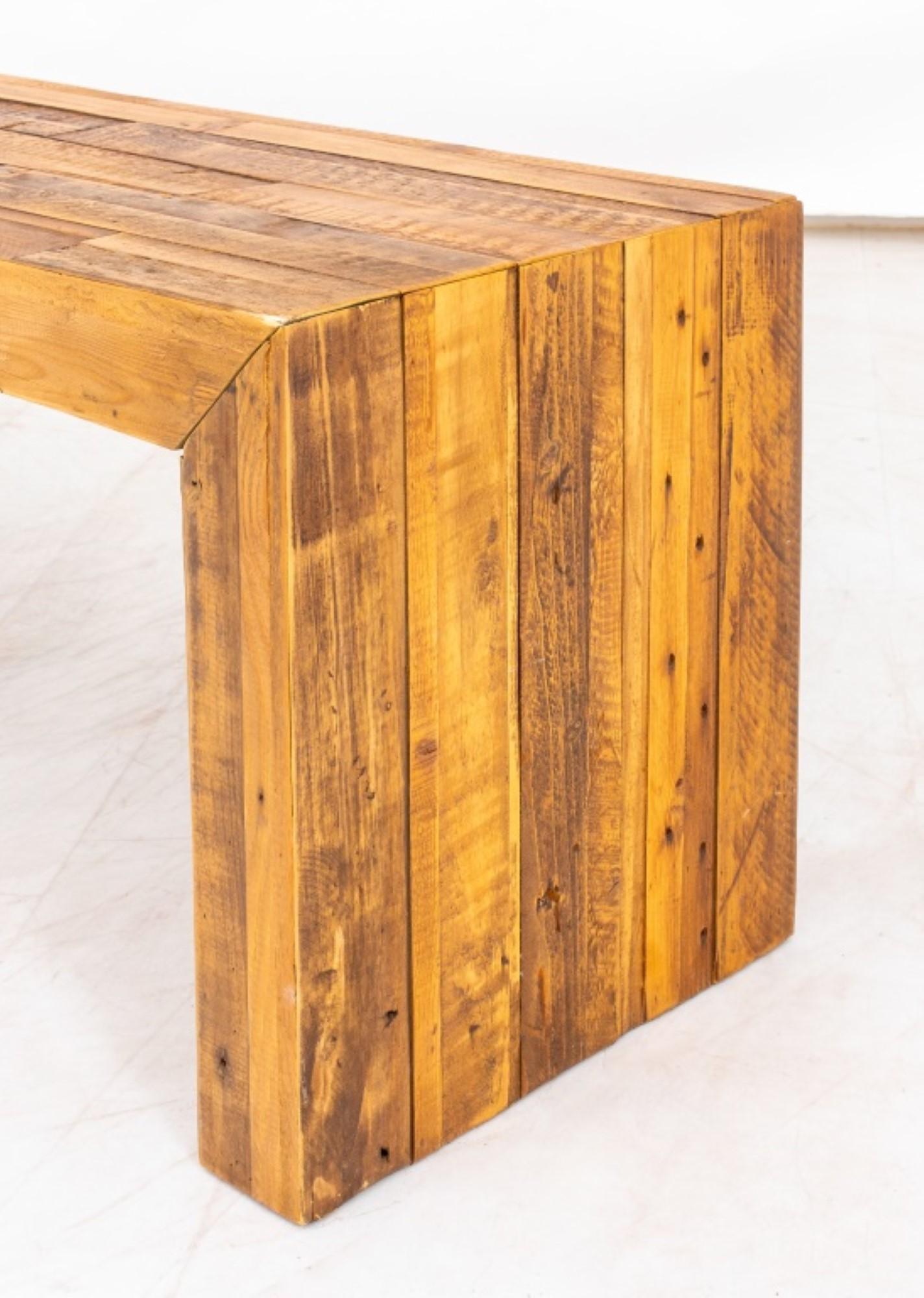 American KT Rustic Oak Hardwood Long Bench For Sale