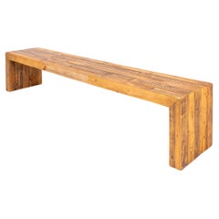 Banc long KT rustique en chêne dur