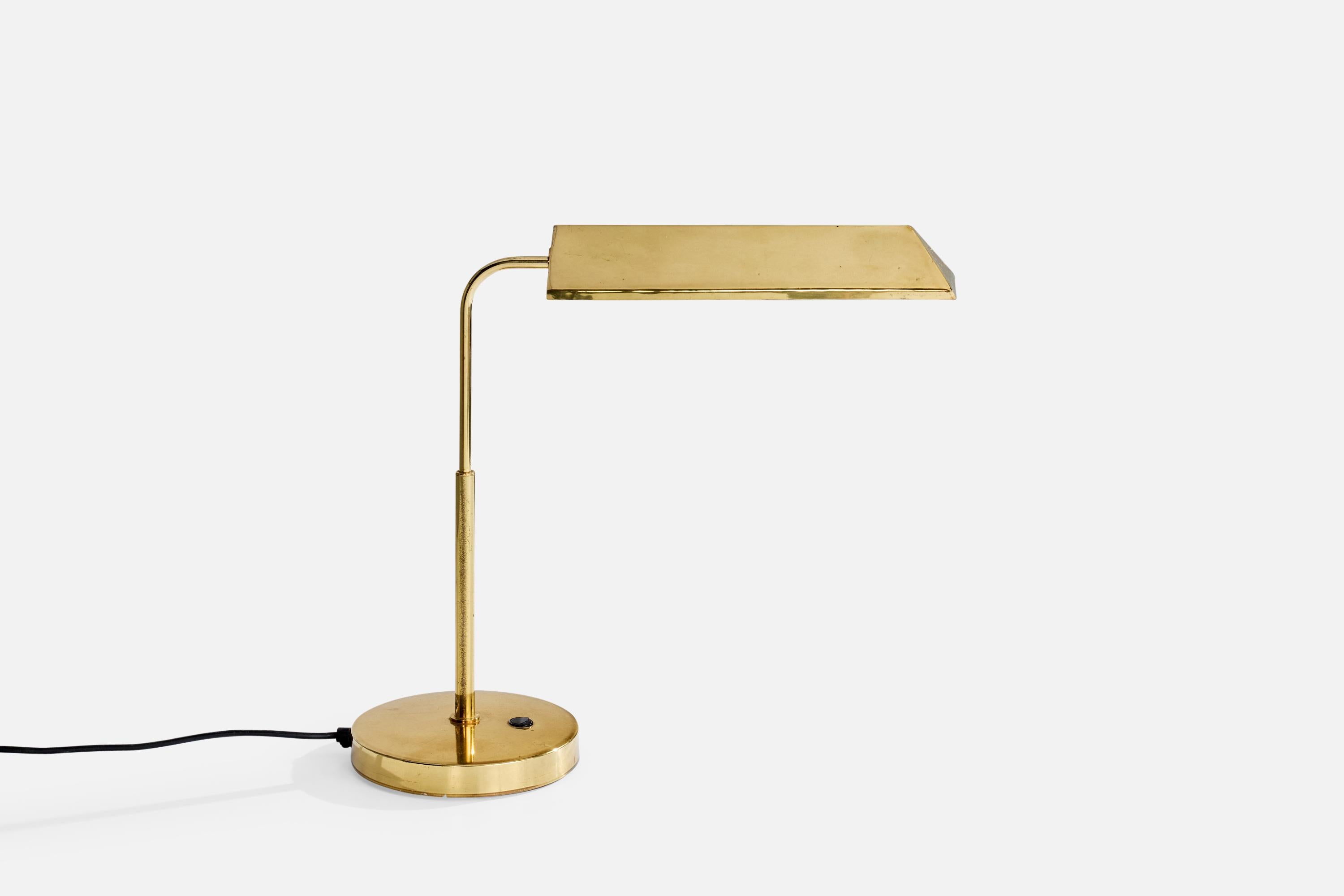 Mid-Century Modern KT Valaisin, Table Lamps, Brass, Finland, 1970s For Sale