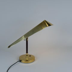 KT-Valaistus Design Table Lamp in Teak & Brass, Kone Tukku Oy Finland