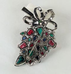 KTF Trifari Alfred Philippe Tri Color Fruit Salad Bouquet Brooch, 1937