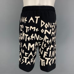 KTZ - Short en coton imprimé noir et blanc, taille L