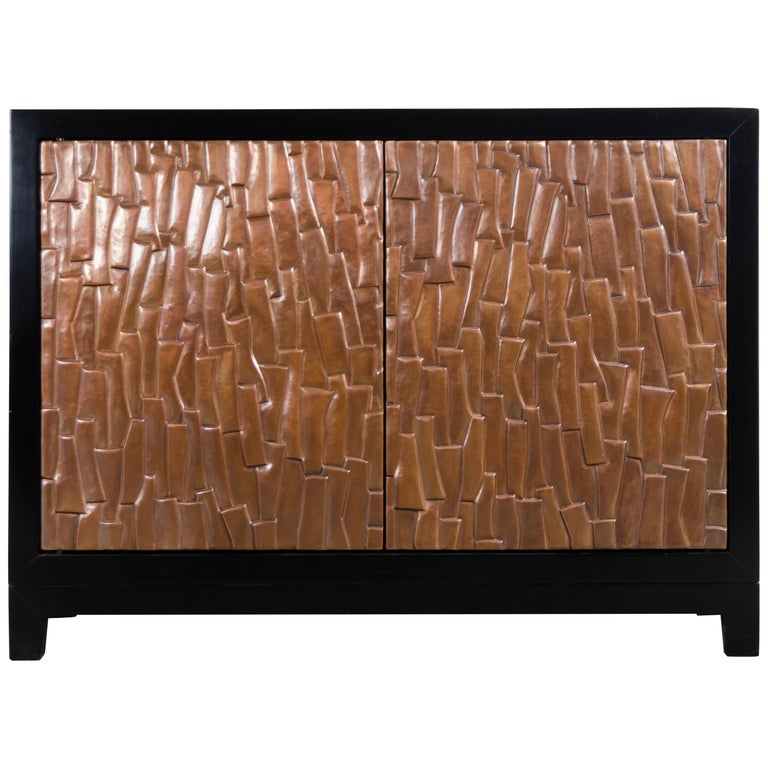 Kuai Design Cabinet on Stand, Copper by Robert Kuo, Hand Repousse, Limited  For Sale at 1stDibs