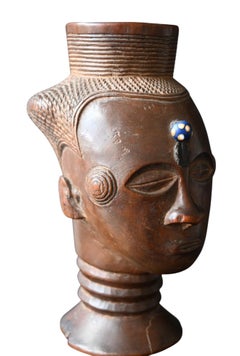 Coppa da vino Kuba antropomorfa a forma di palma, XIX secolo -  provenienza Didier Claes