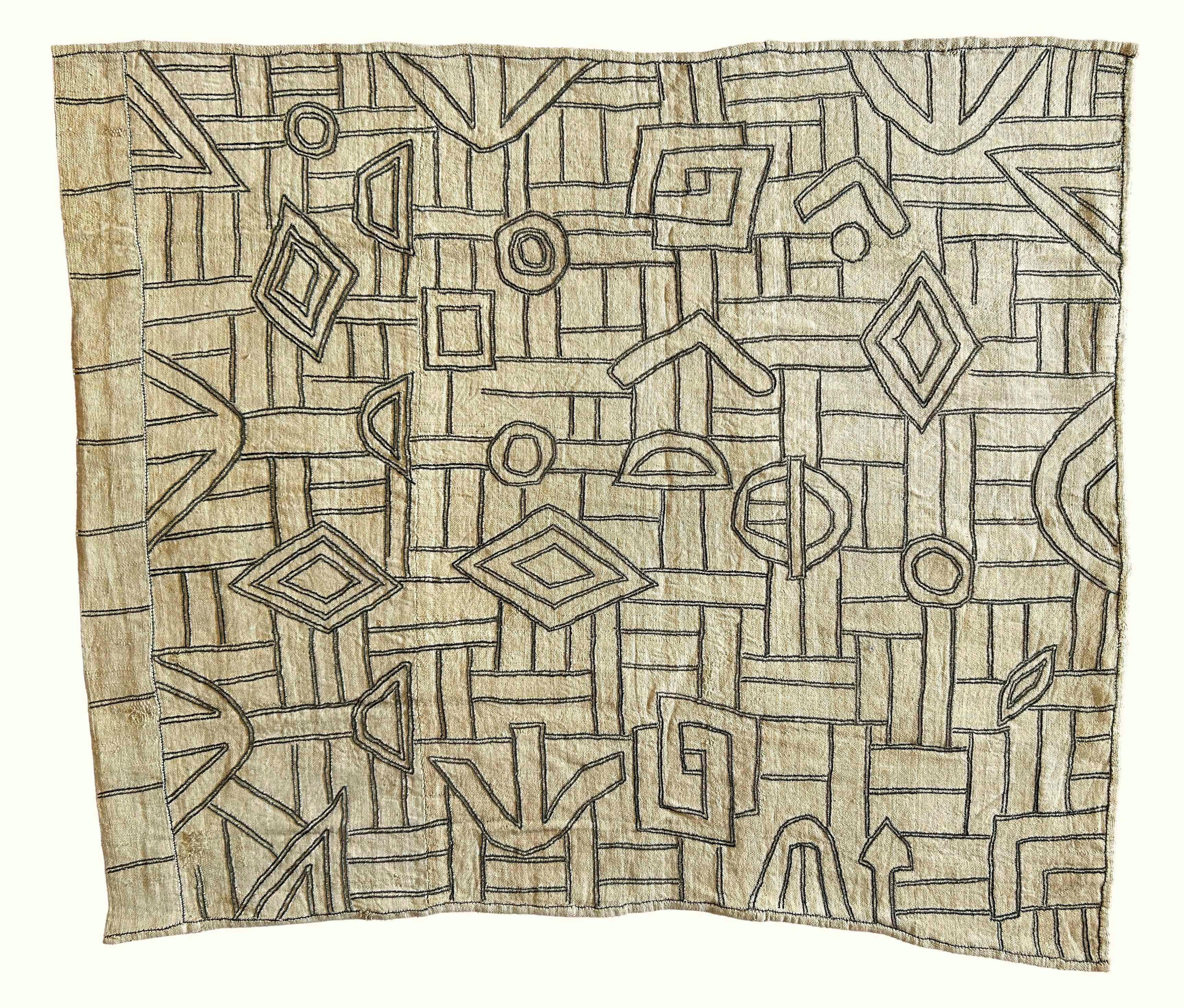 Kuba (Bushong) Raffia Fiber Textile Panel From Woman’s Skirt

The Bushong people are one of the largest and most dominant ethnic groups within the Kuba Kingdom in the DR Congo, and have long been recognized and admired for their history of producing