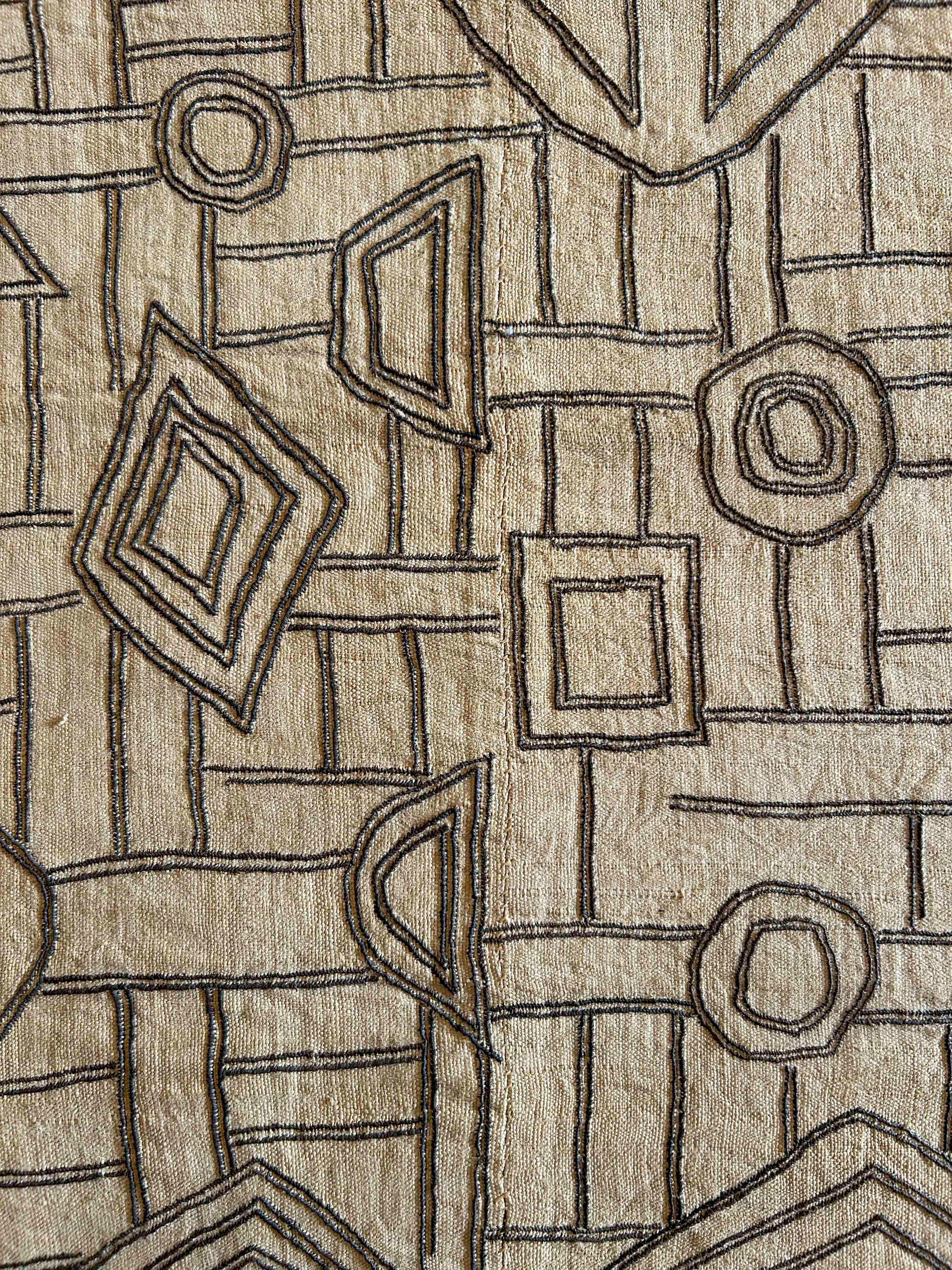 Kuba (Bushong) Raffia Fiber Textile Panel From Woman’s Skirt, D.R. Congo In Good Condition For Sale In Point Richmond, CA