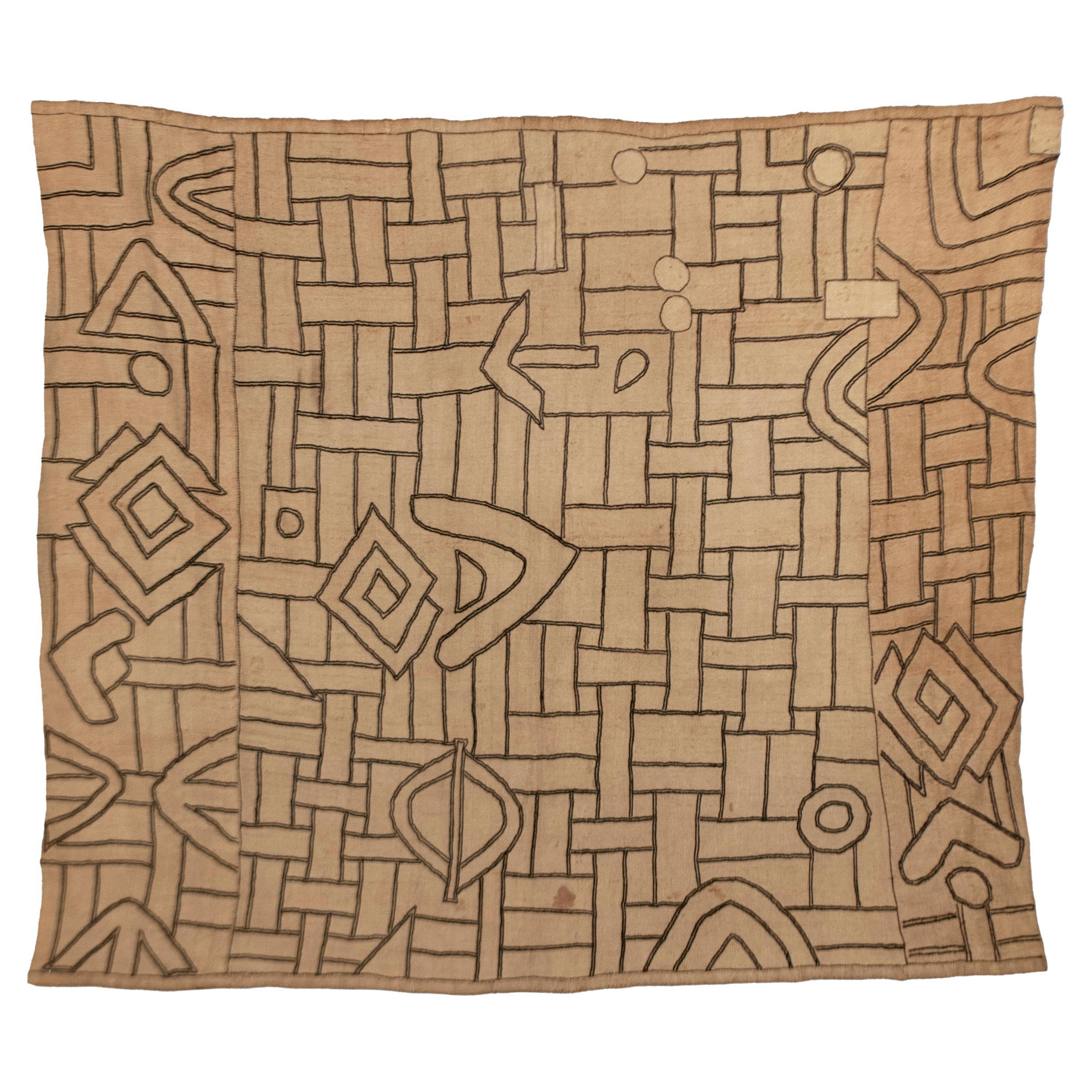 Kuba (Bushong) Raffia Fiber Textile Panel From Woman’s Skirt, D.R. Congo For Sale