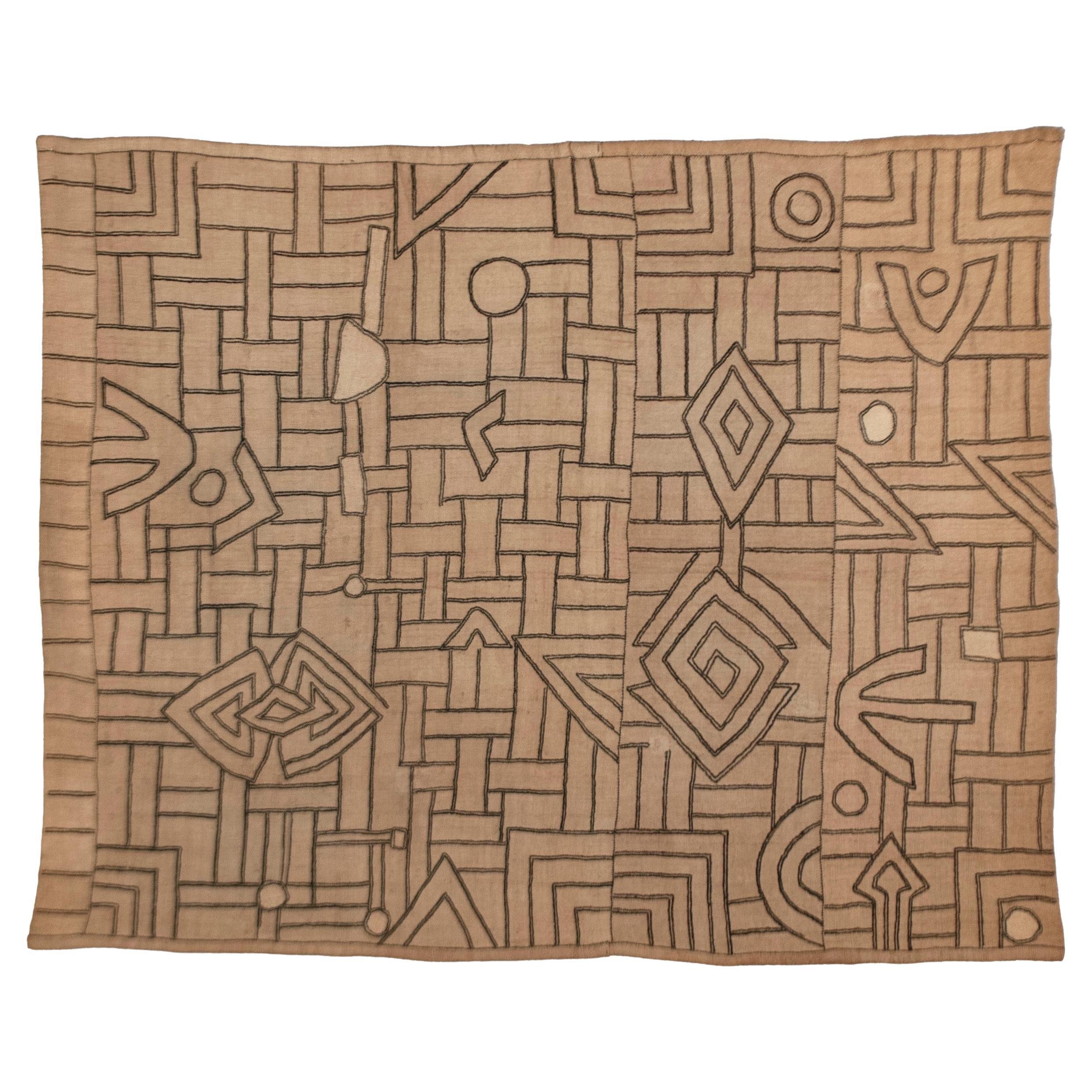 Kuba (Bushong) Raffia Fiber Textile Panel From Woman’s Skirt