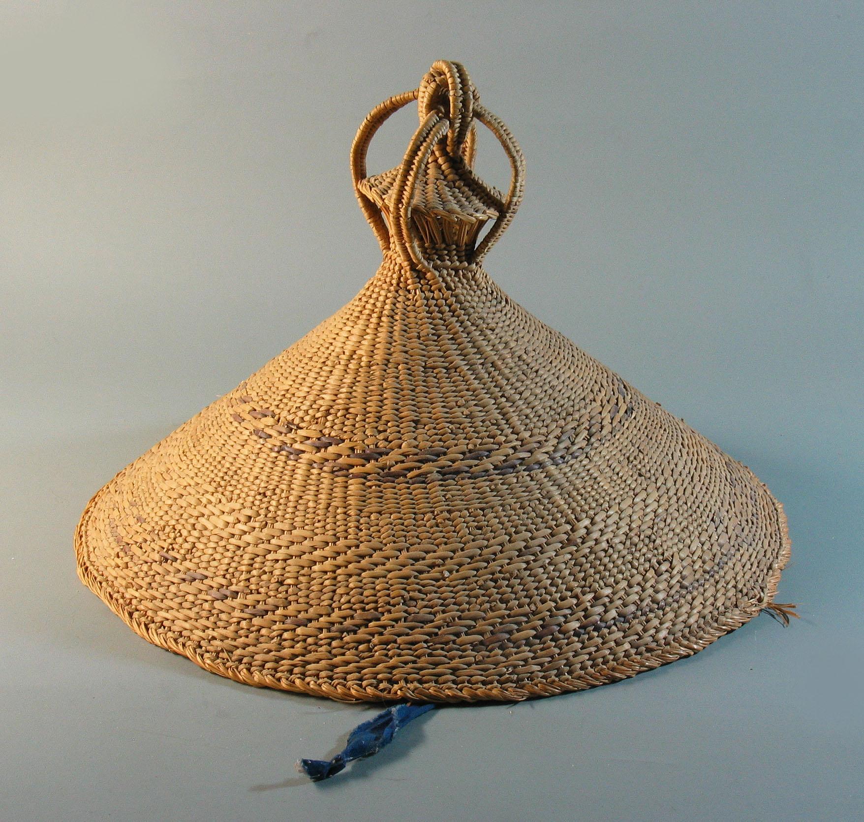 Woven Kuba Ceremonial Raffia Textile Panel with a Hat from Lesotho Tribal Art Drc For Sale