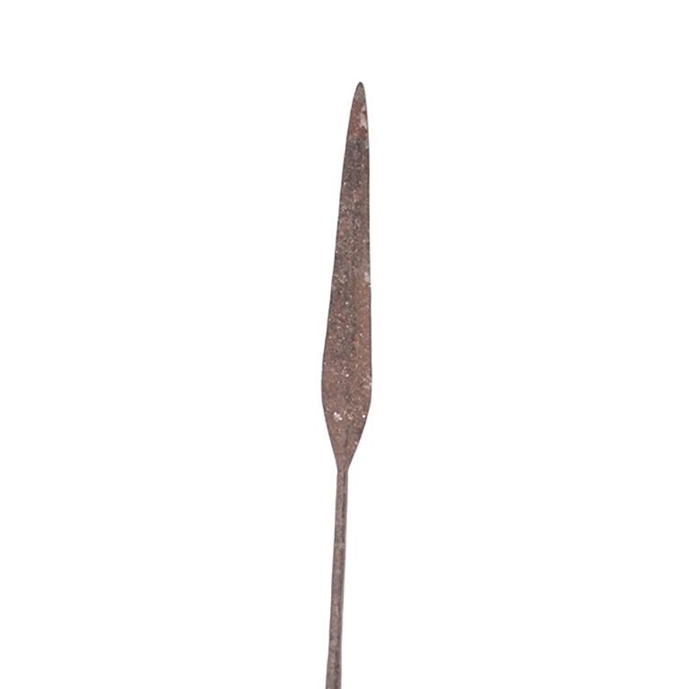 While shield and spear were central to African combat, this example by the Kuba People of Central Africa was most likely made to serve as a piece of trade currency. Many pre-colonization African currencies were formed after objects of inherent