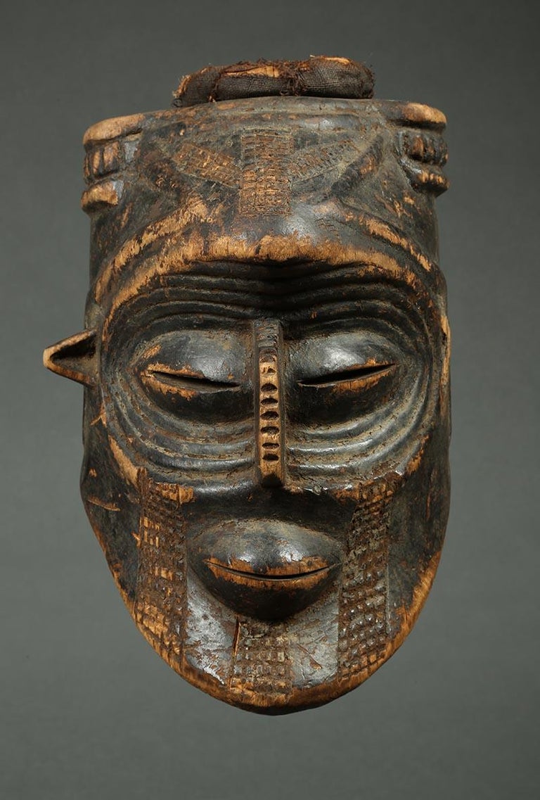Kuba Helmet Mask with Flat Nose, Congo, Africa For Sale at ...