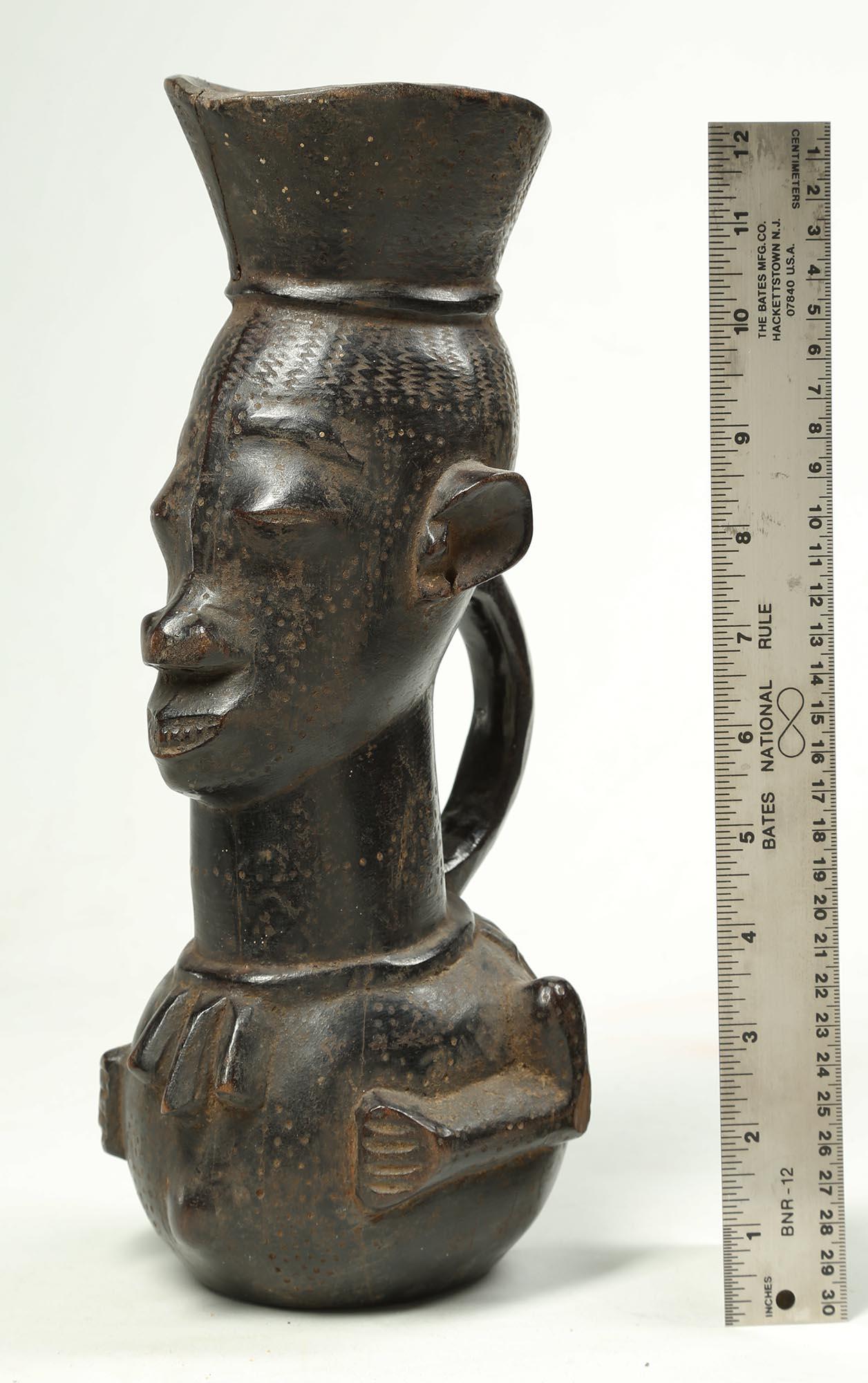 Kuba Large Figural Tribal African Palm Wine Cup, Congo, Africa 1