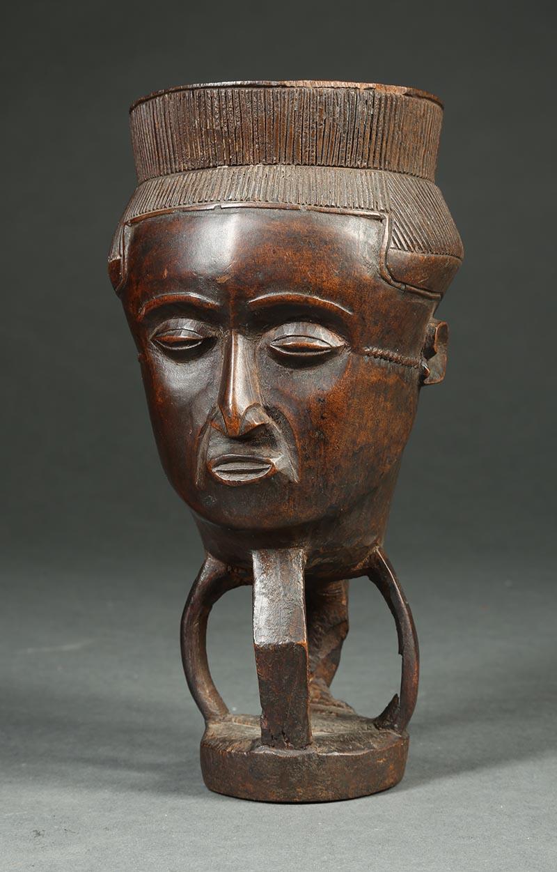 Hand-Carved Kuba Palm Wine Cup, Tribal African, Congo, Africa