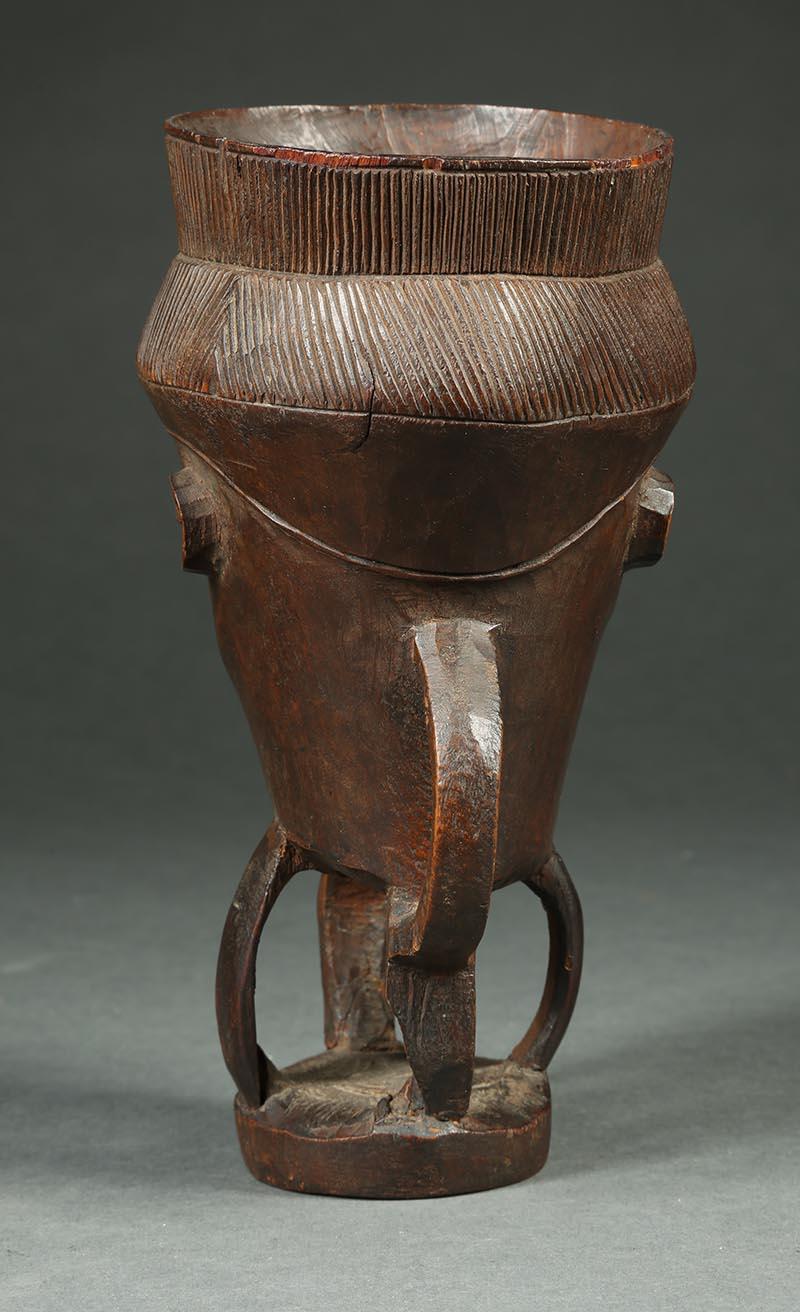 Wood Kuba Palm Wine Cup, Tribal African, Congo, Africa