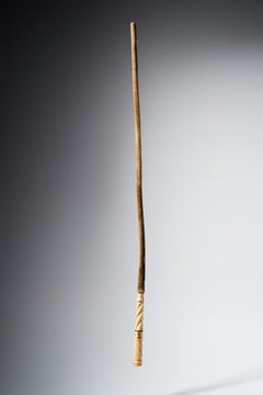 Kuba People, DRC, Leather Whip with Turned Handle