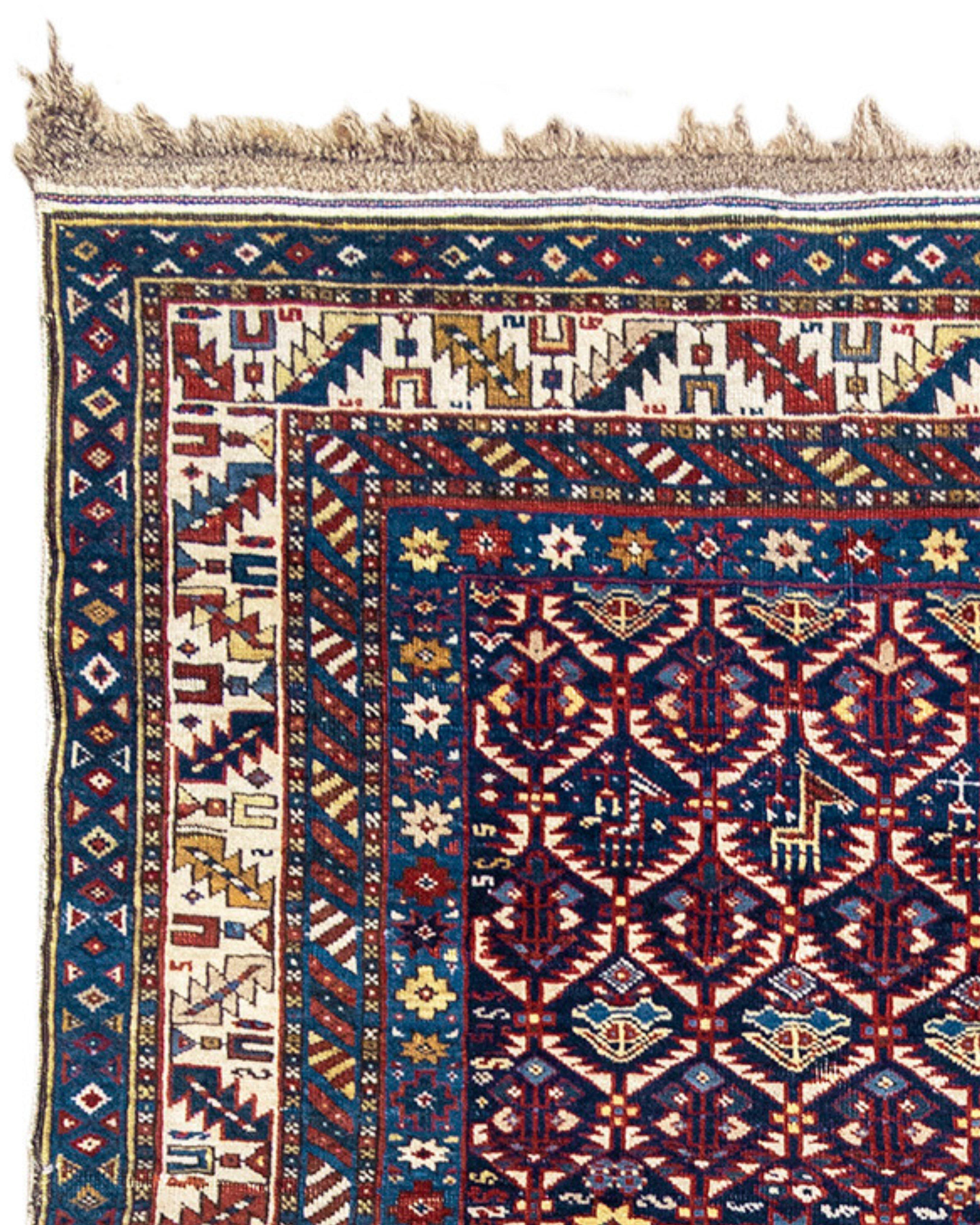 Hand-Knotted Kuba Rug, 4th Quarter 19th Century For Sale