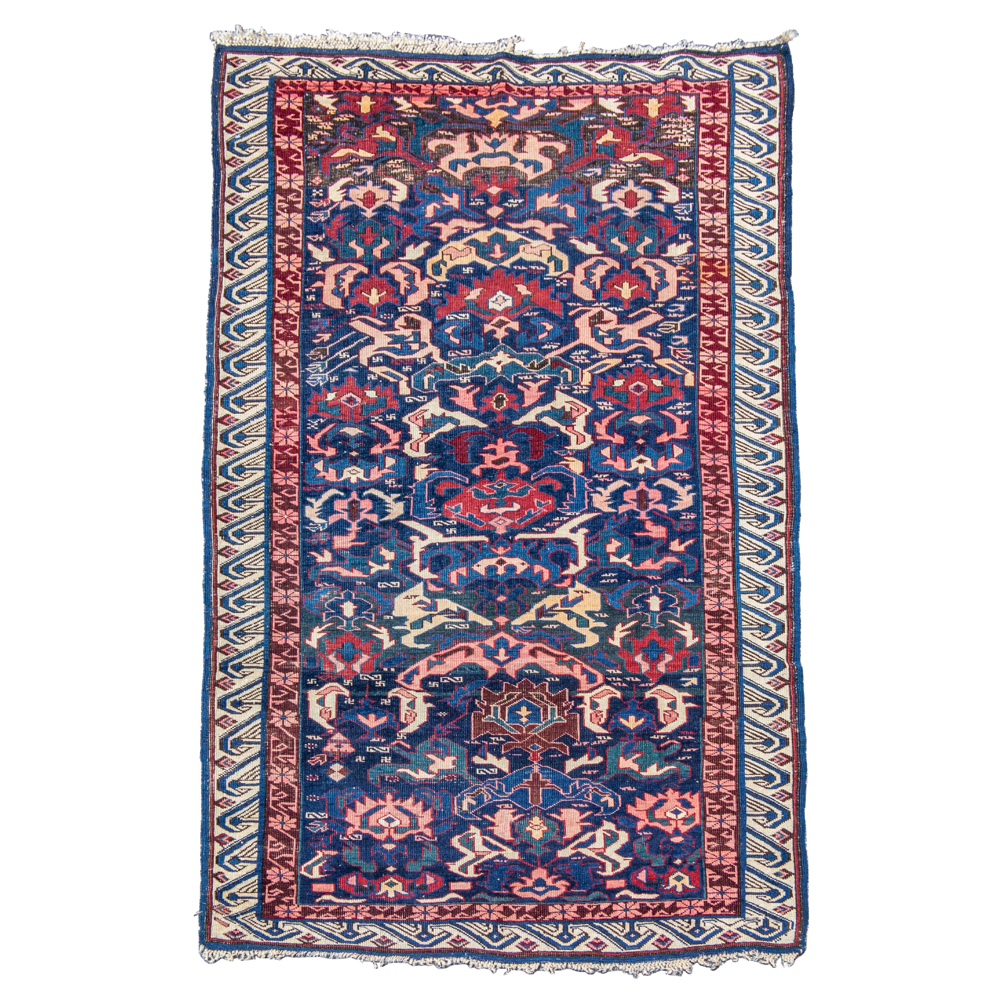 Kuba rug, Late 19th Century, 3
7" x 6
4" For Sale
