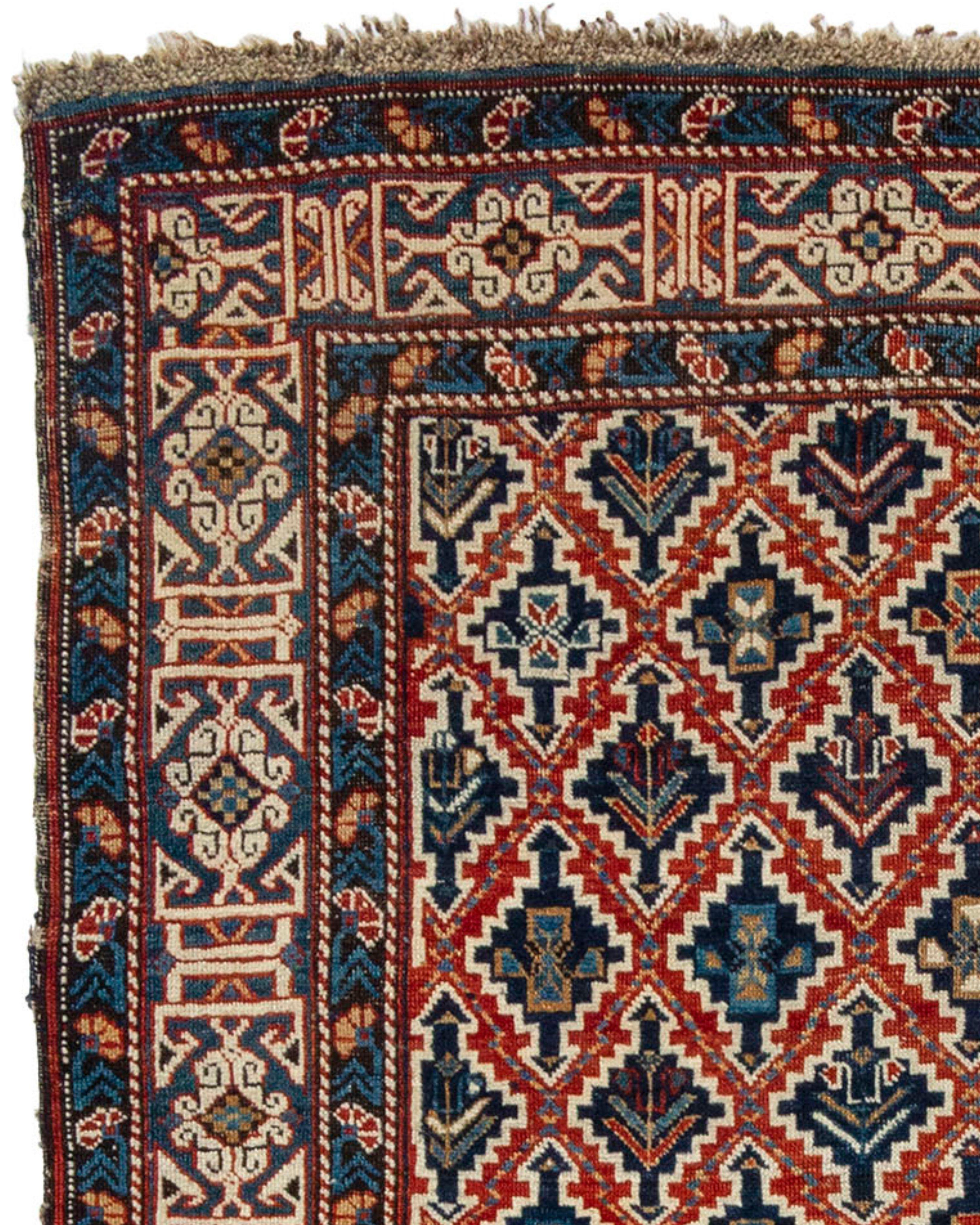 Caucasian Antique Kuba Rug, Late 19th Century