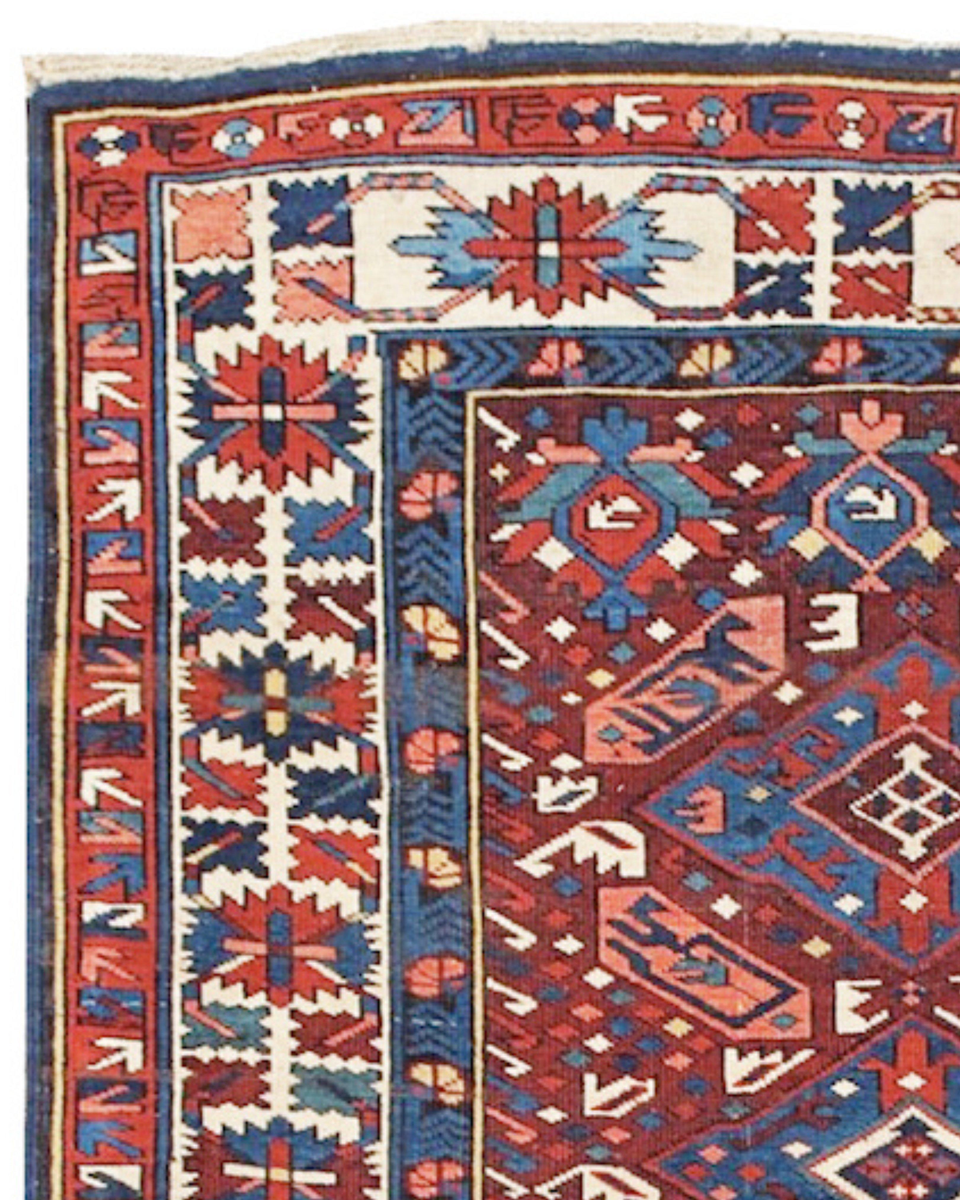 Caucasian Antique Kuba Rug, Late 19th Century For Sale