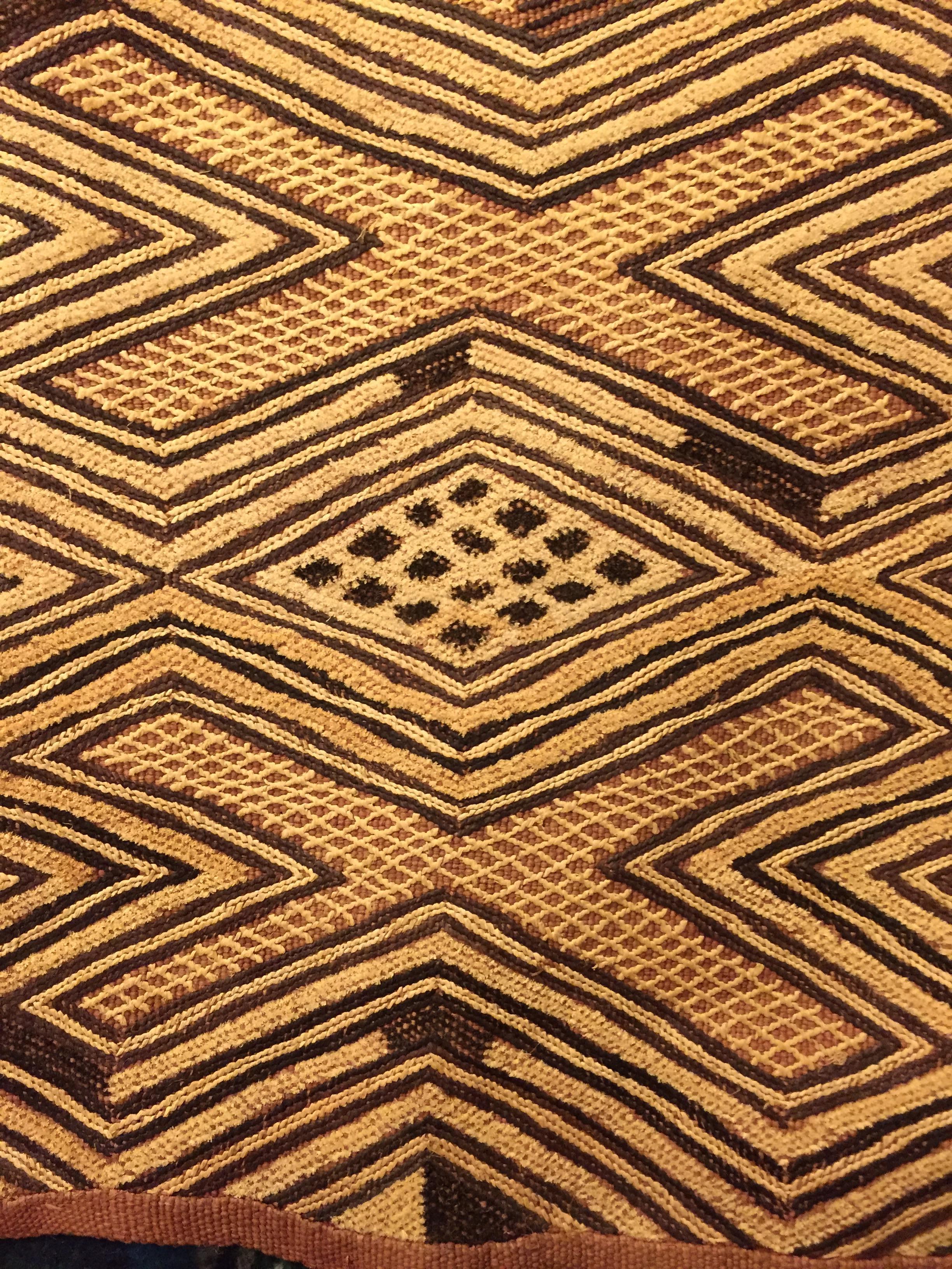 Embroidered Kuba, Shoowa African Tribal Art Textile with 
