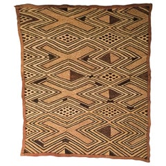 Kuba, Shoowa African Tribal Art Textile with "Op Art" Design