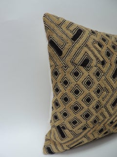 Kuba Raffia Square African Textile Decorative Pillow