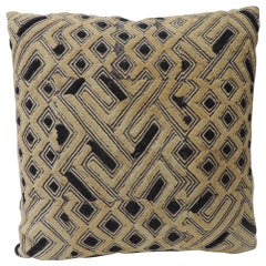 Antique Kuba Square African Textile Decorative Pillow