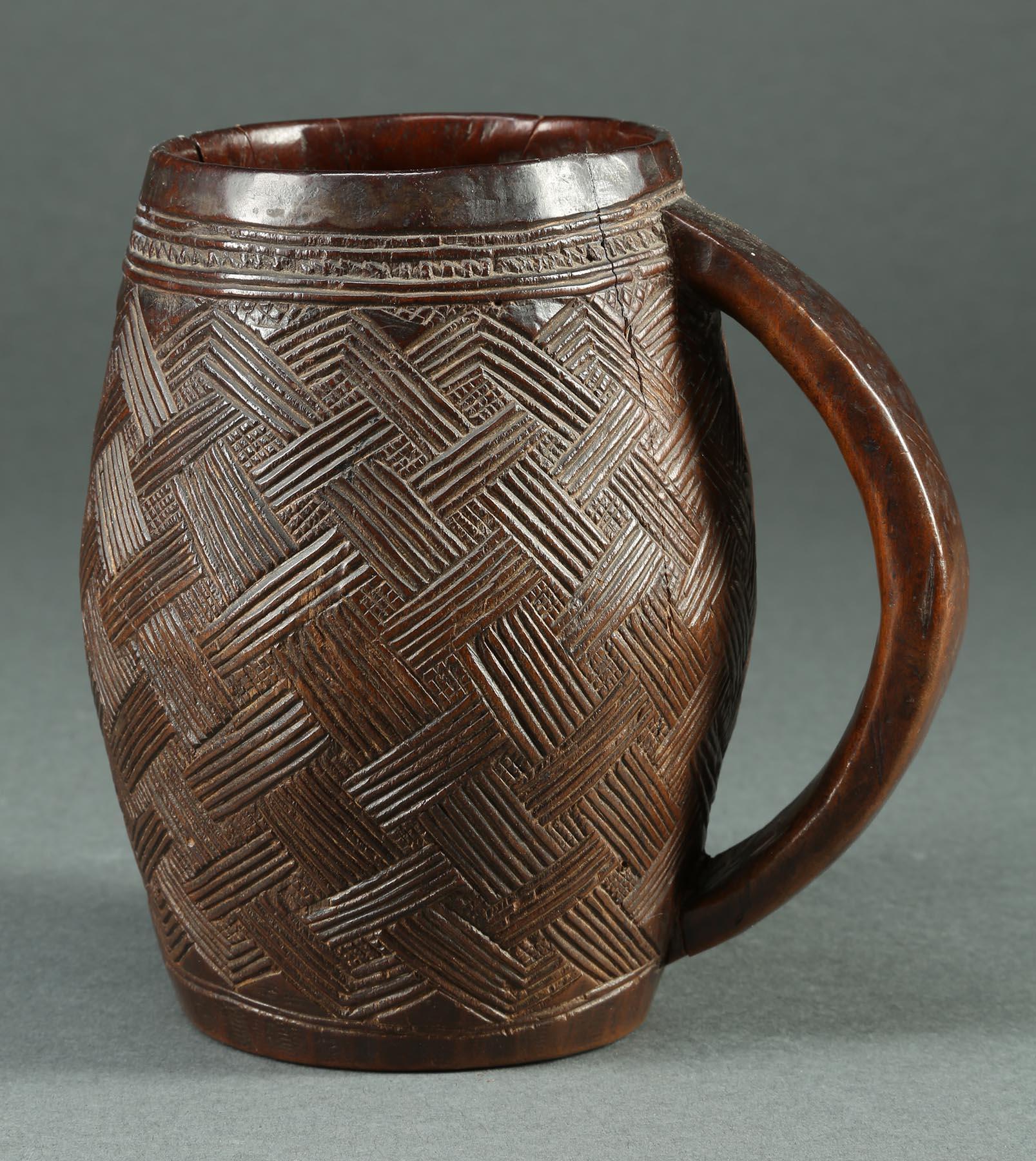 Kuba Tribal African Palm Wine Cup, Great Design, Early 20th Century 1
