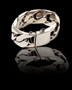 Bracelet en chaîne Kuban 'or blanc'