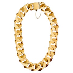Chaîne collier Kuban en or 24 carats avec finition en satin