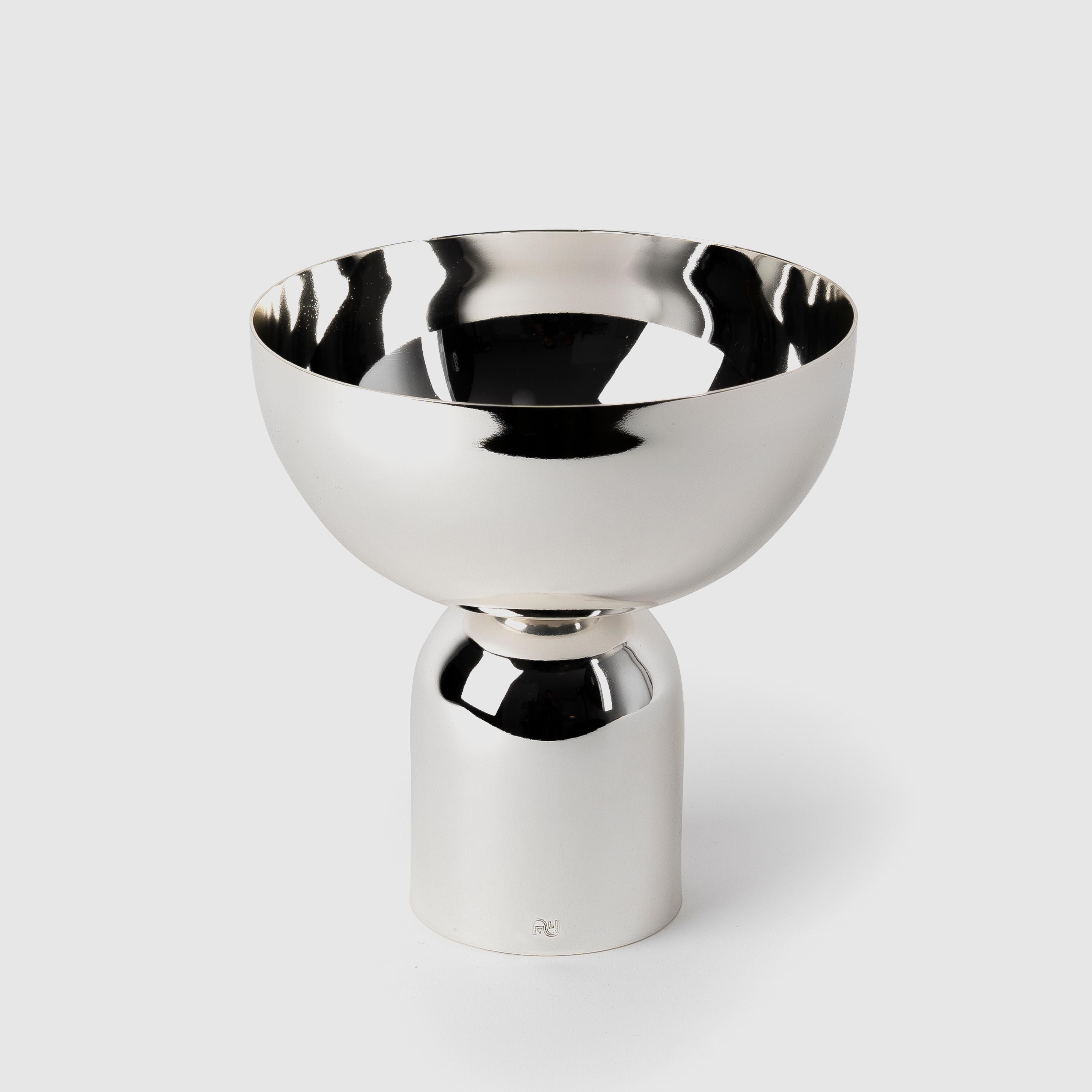 Post-Modern Kubbe Bowl, Varnished Brass Silverware by AVLU For Sale