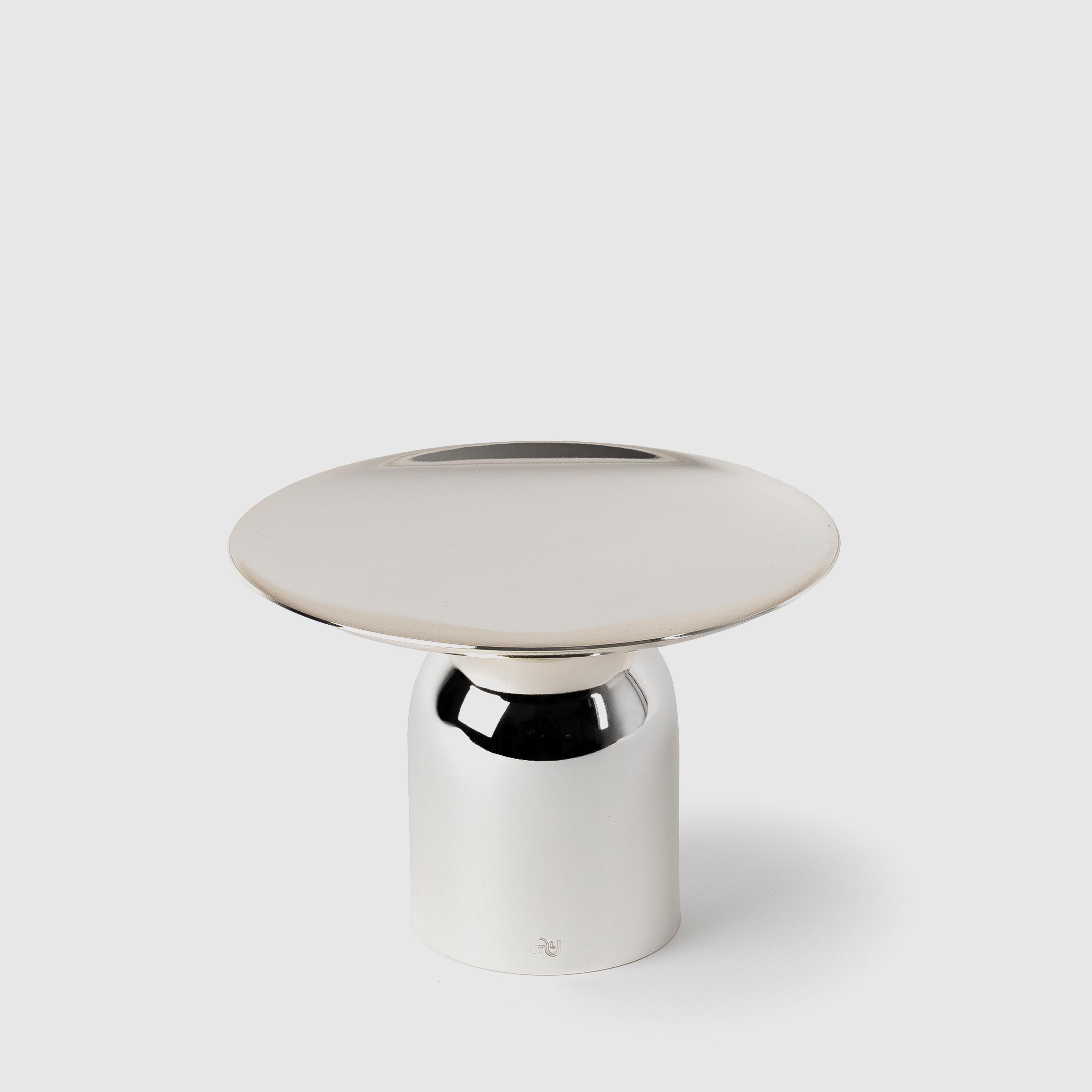 Kubbe Platter, Varnished Silver-Nickel Plated Silverware by AVLU
Dimensions:  D 16 x H 10.5 cm
Materials: Platter, Varnished Silver-Nickel Plated.  


Avlu Design was founded in Ankara in 2023 by Interior Architect Selin Demirel as an interior
