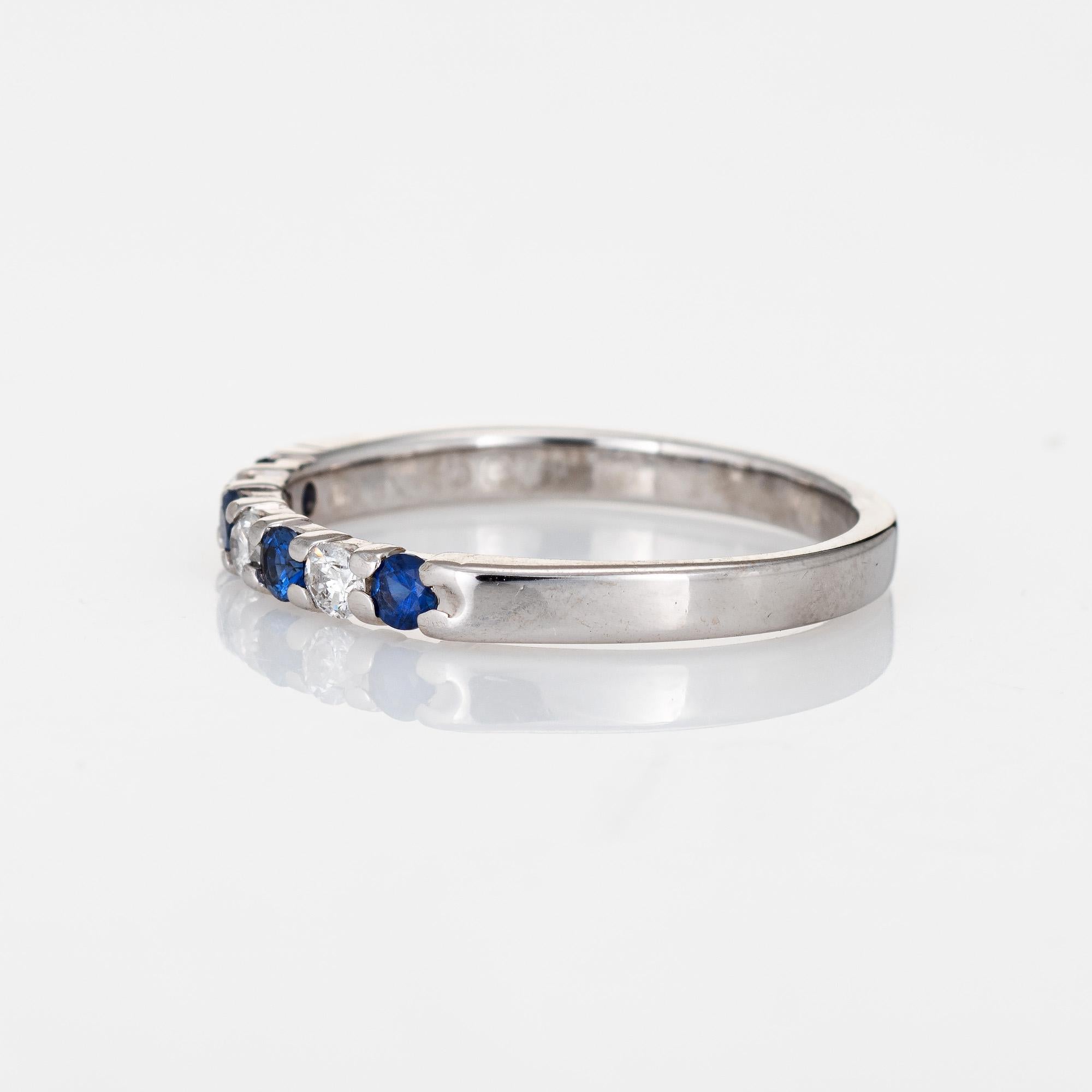 Kuber Diamond Sapphire Band Estate 10 Karat Gold Ring Feiner Schmuck Stacking (Moderne)